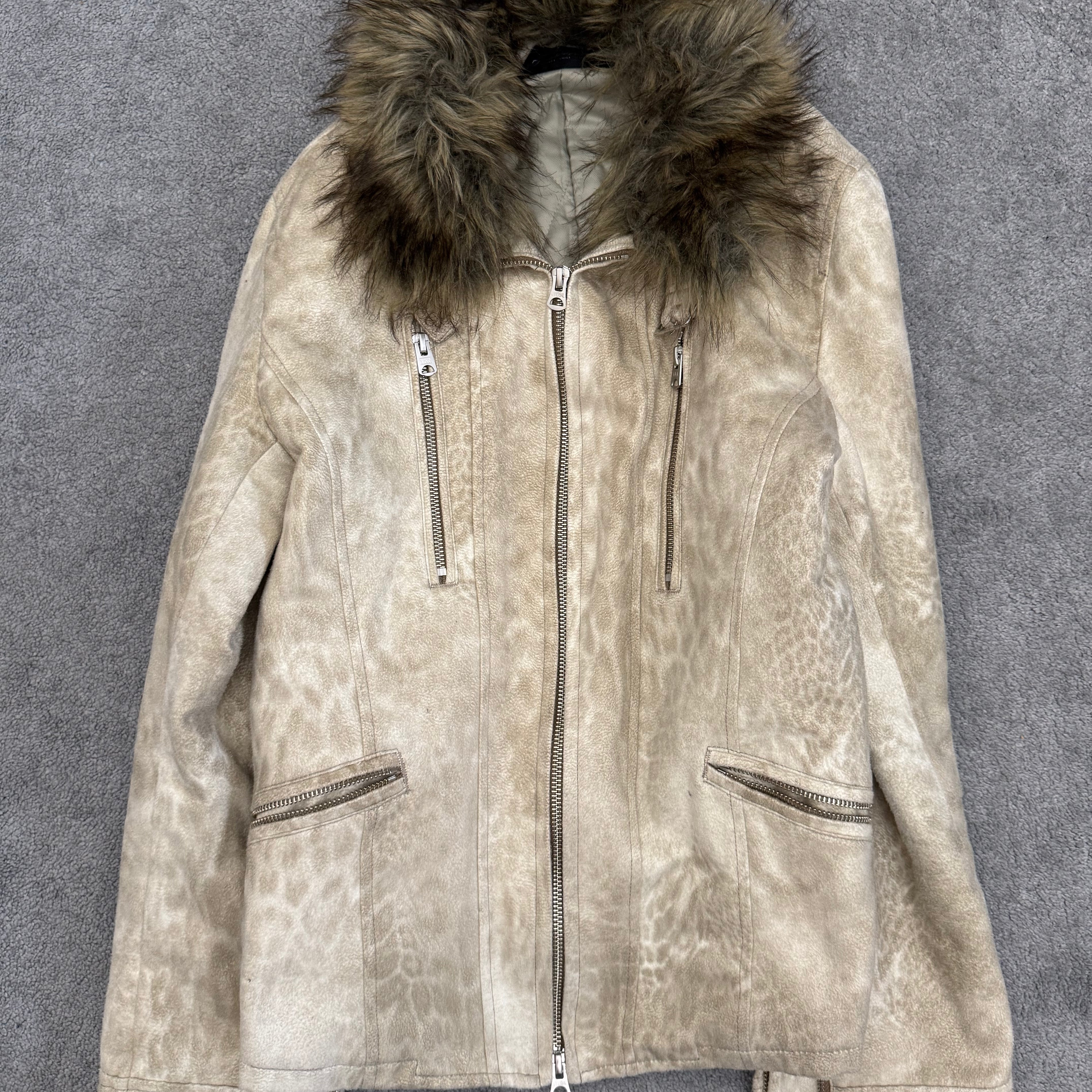 Tornado Mart Leopard Fur Suede Jacket