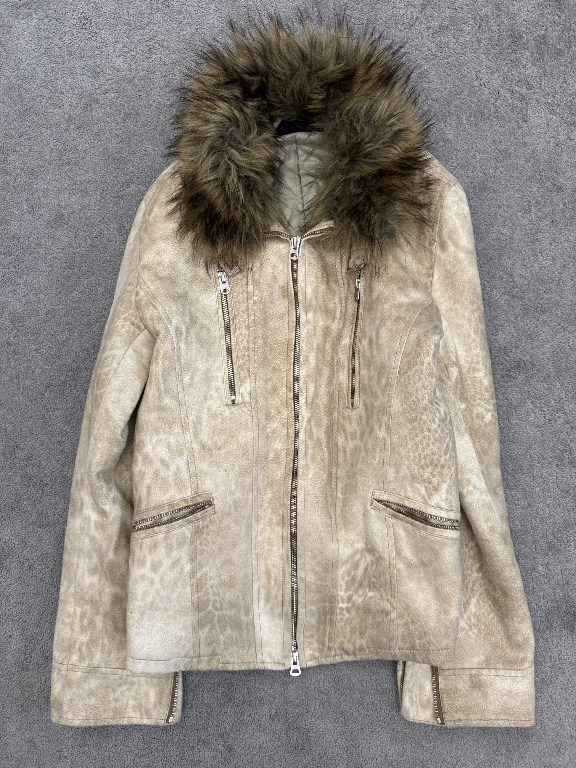 Tornado Mart Leopard Fur Suede Jacket