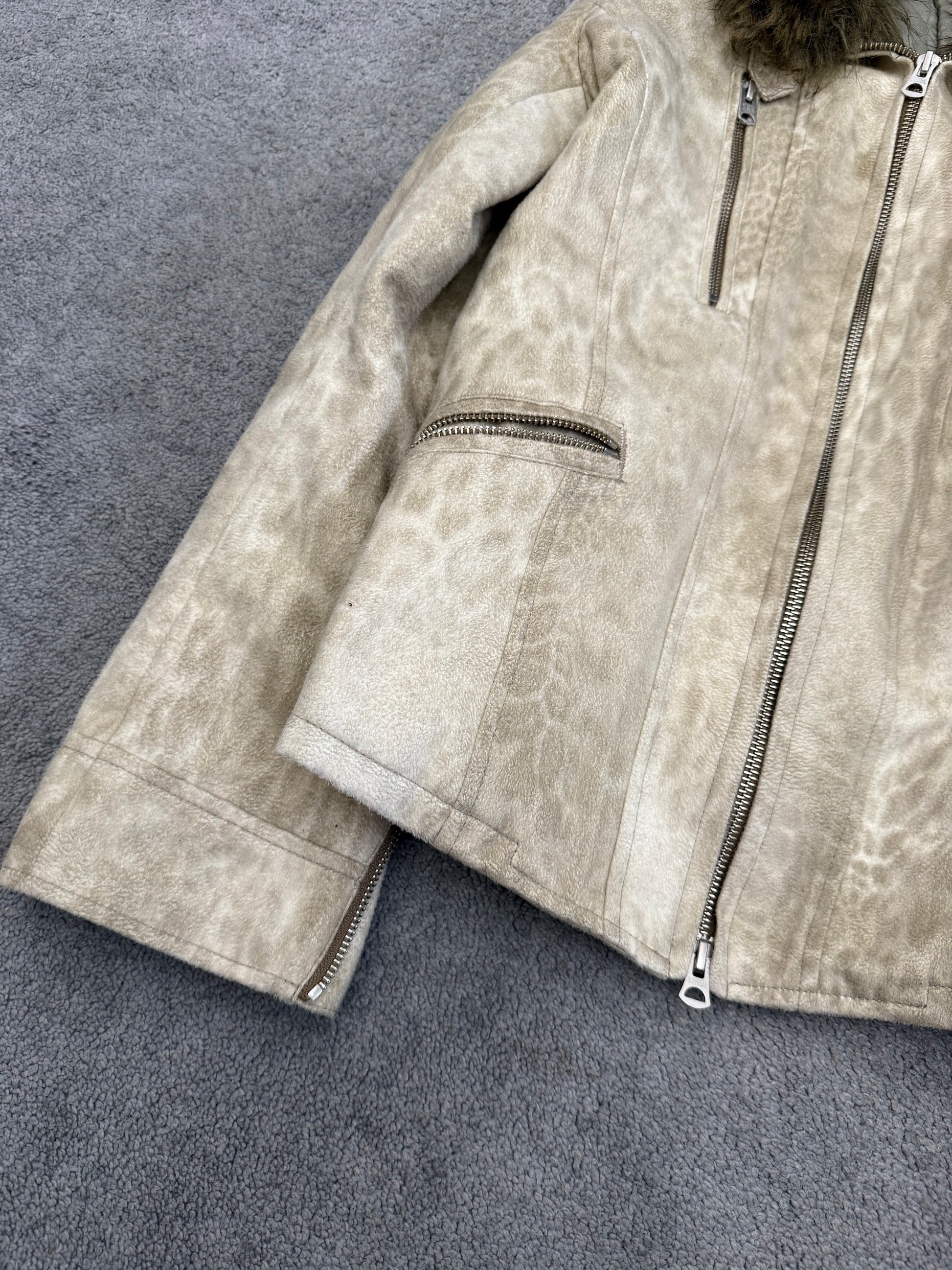 Tornado Mart Leopard Fur Suede Jacket