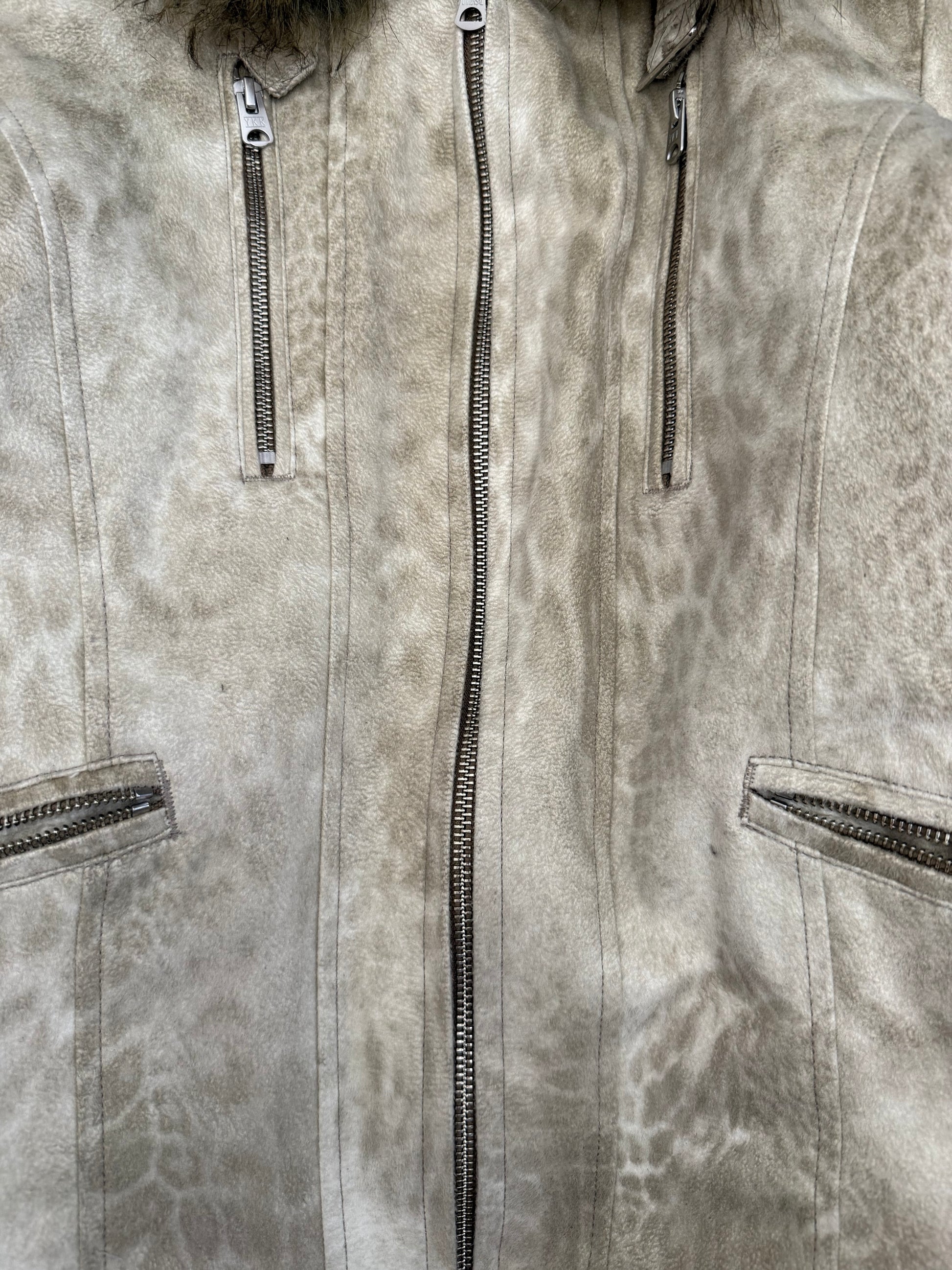 Tornado Mart Leopard Fur Suede Jacket