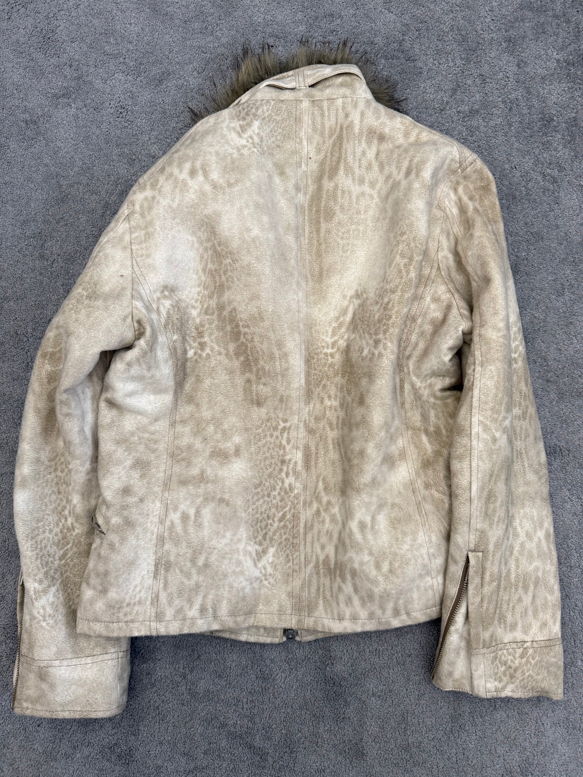 Tornado Mart Leopard Fur Suede Jacket