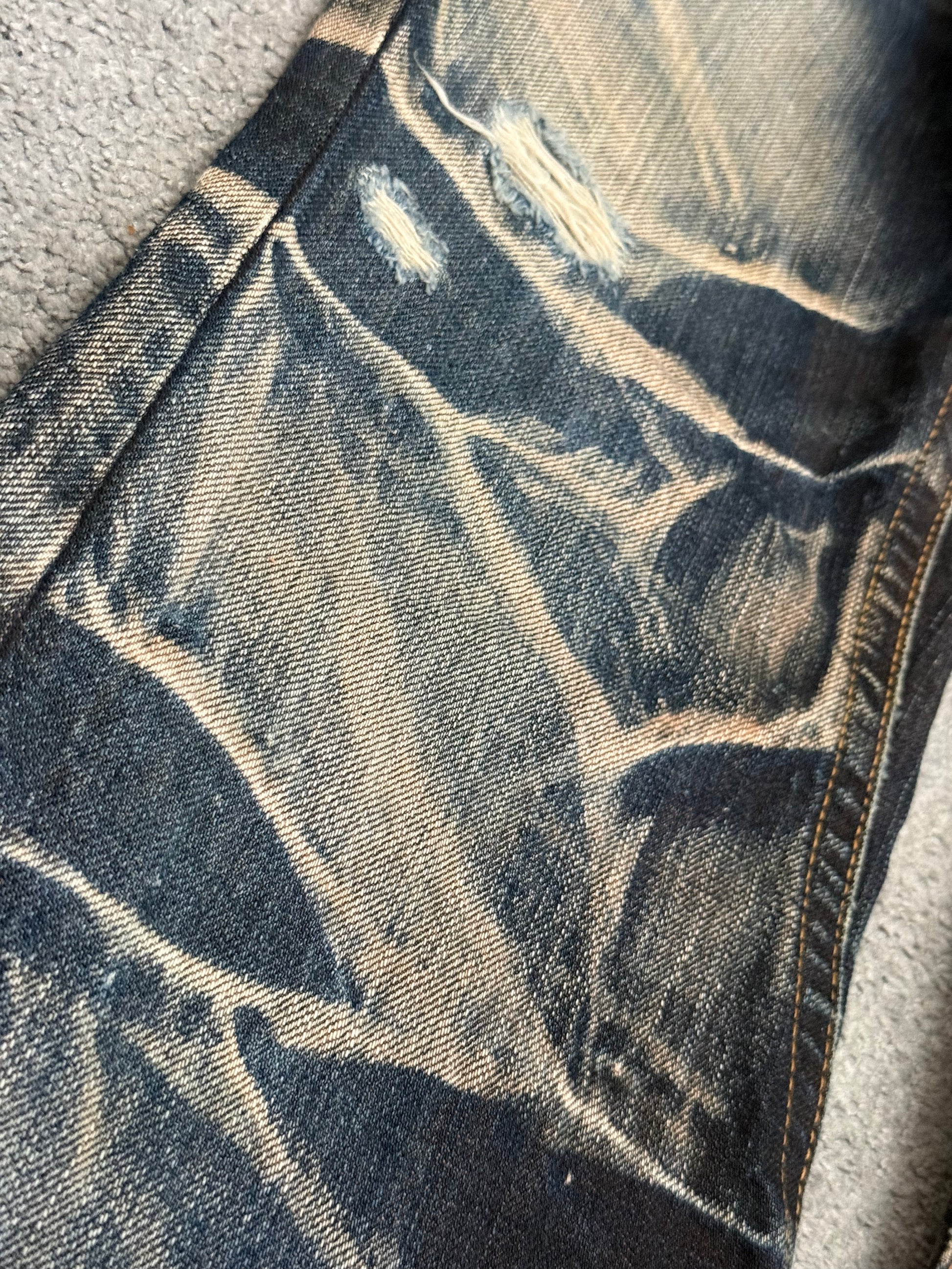 Tornado Mart Ocean Washed Spiral Flared Denim Pants