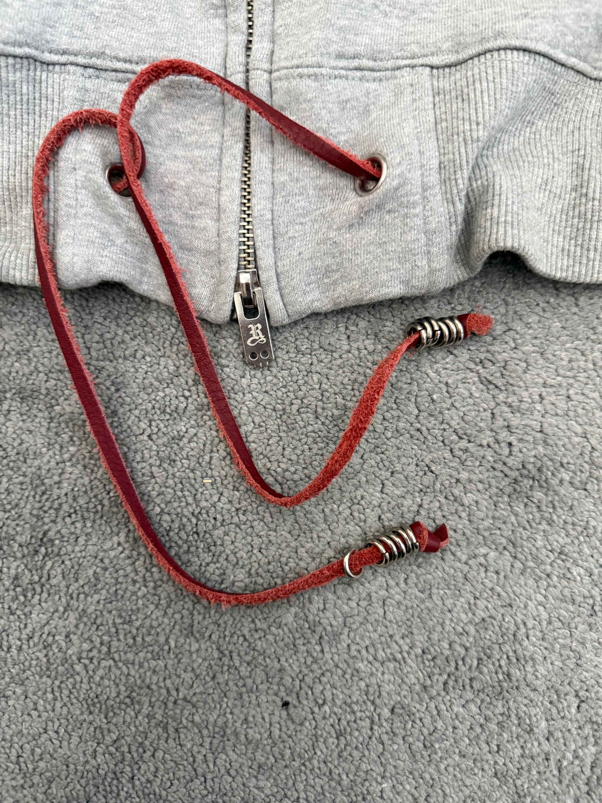 Roen Studded Leather Tassel Patch Sweat Jacket