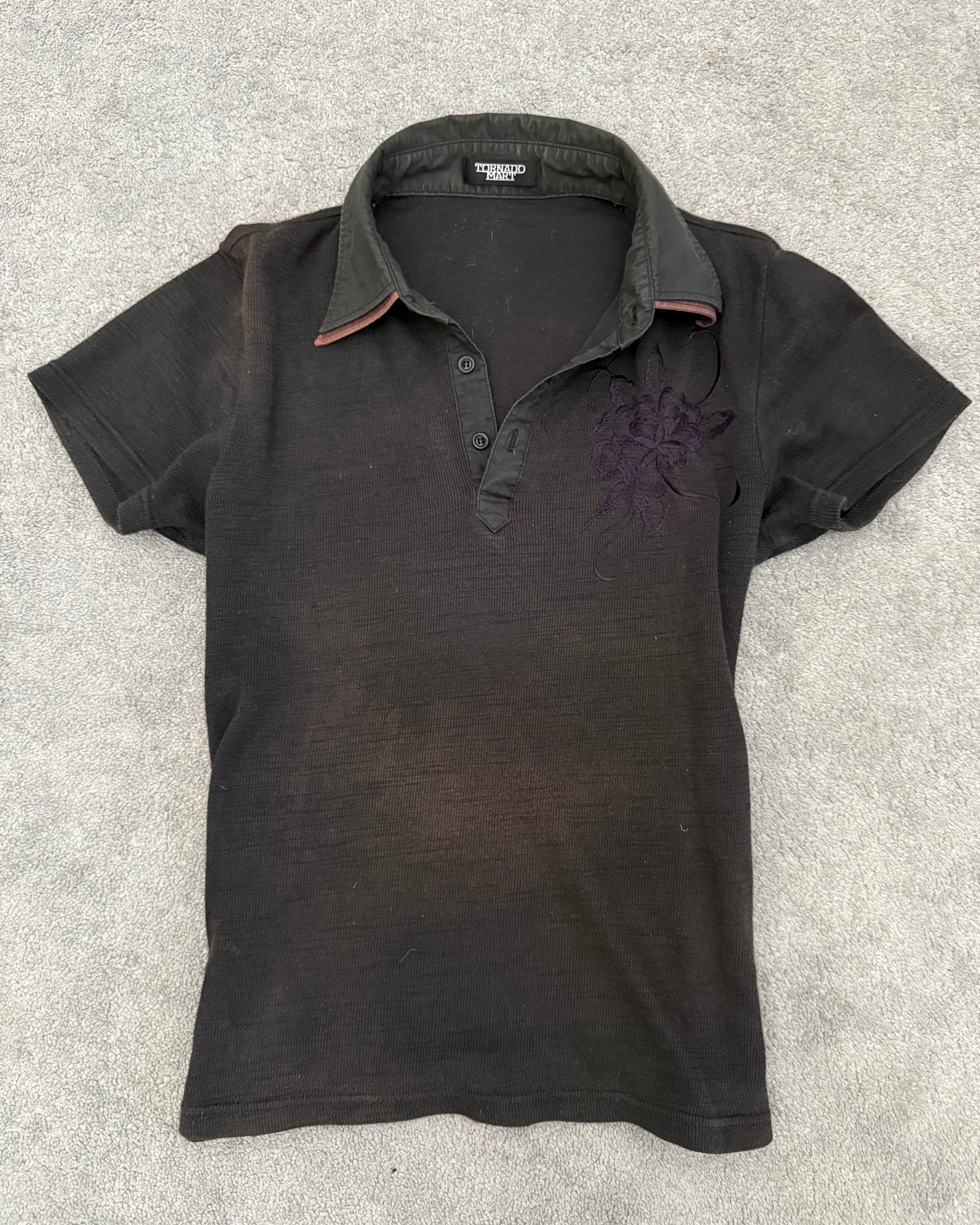 Tornado Mart Sun Faded Tribal Rose Polo Shirt