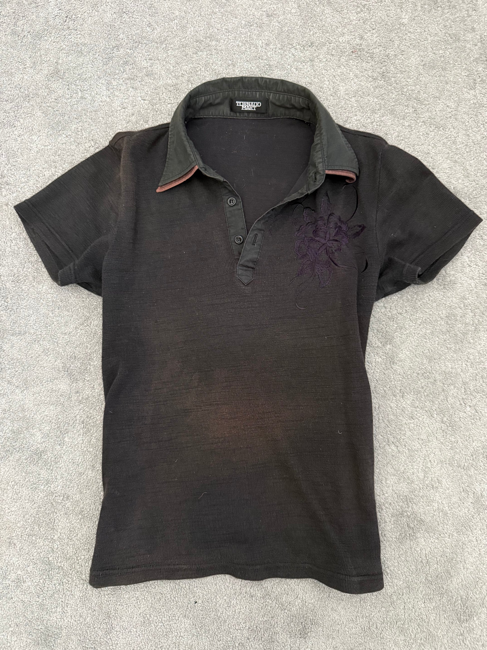 Tornado Mart Sun Faded Tribal Rose Polo Shirt