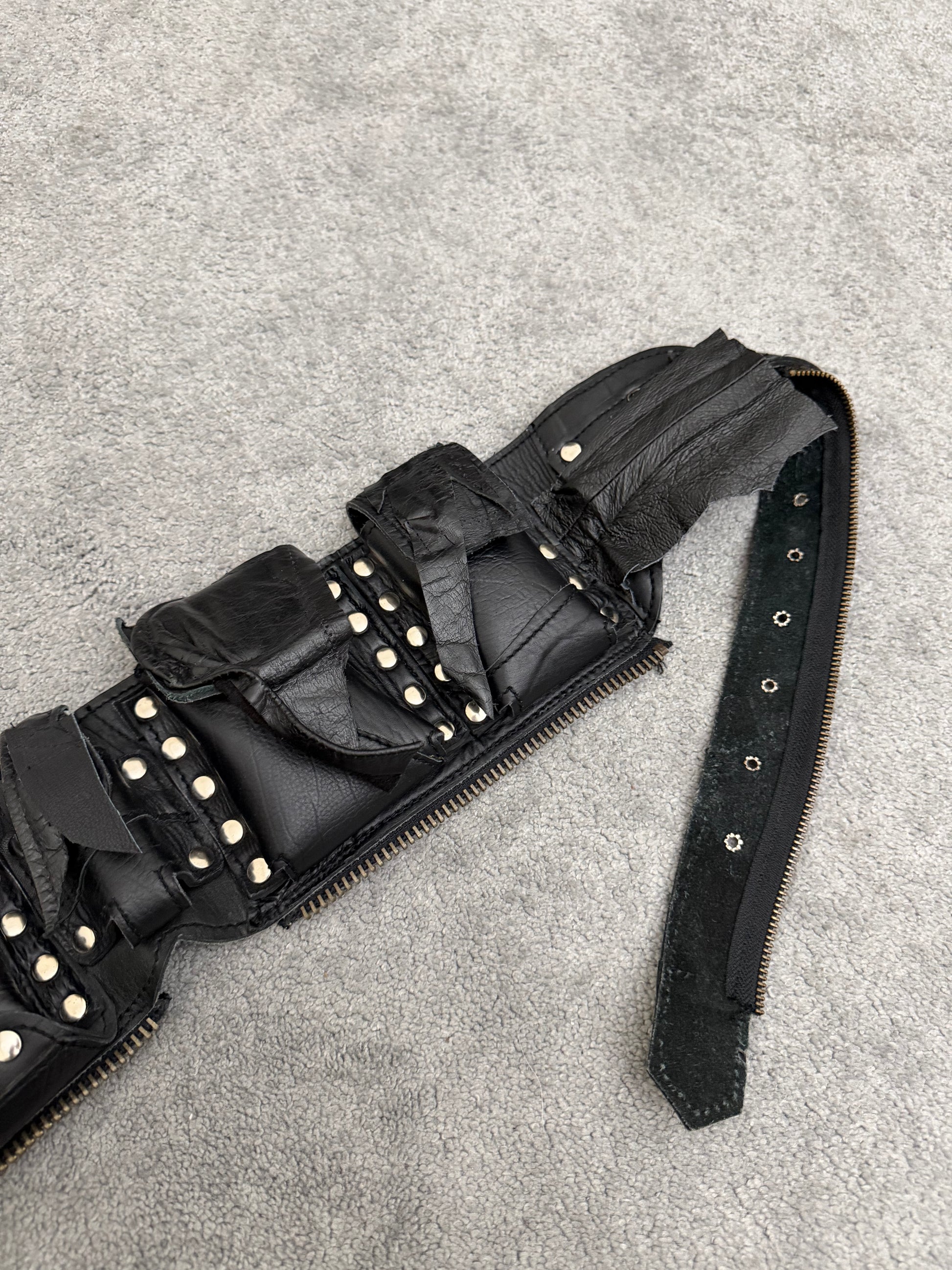 Leather feather Belt Bag