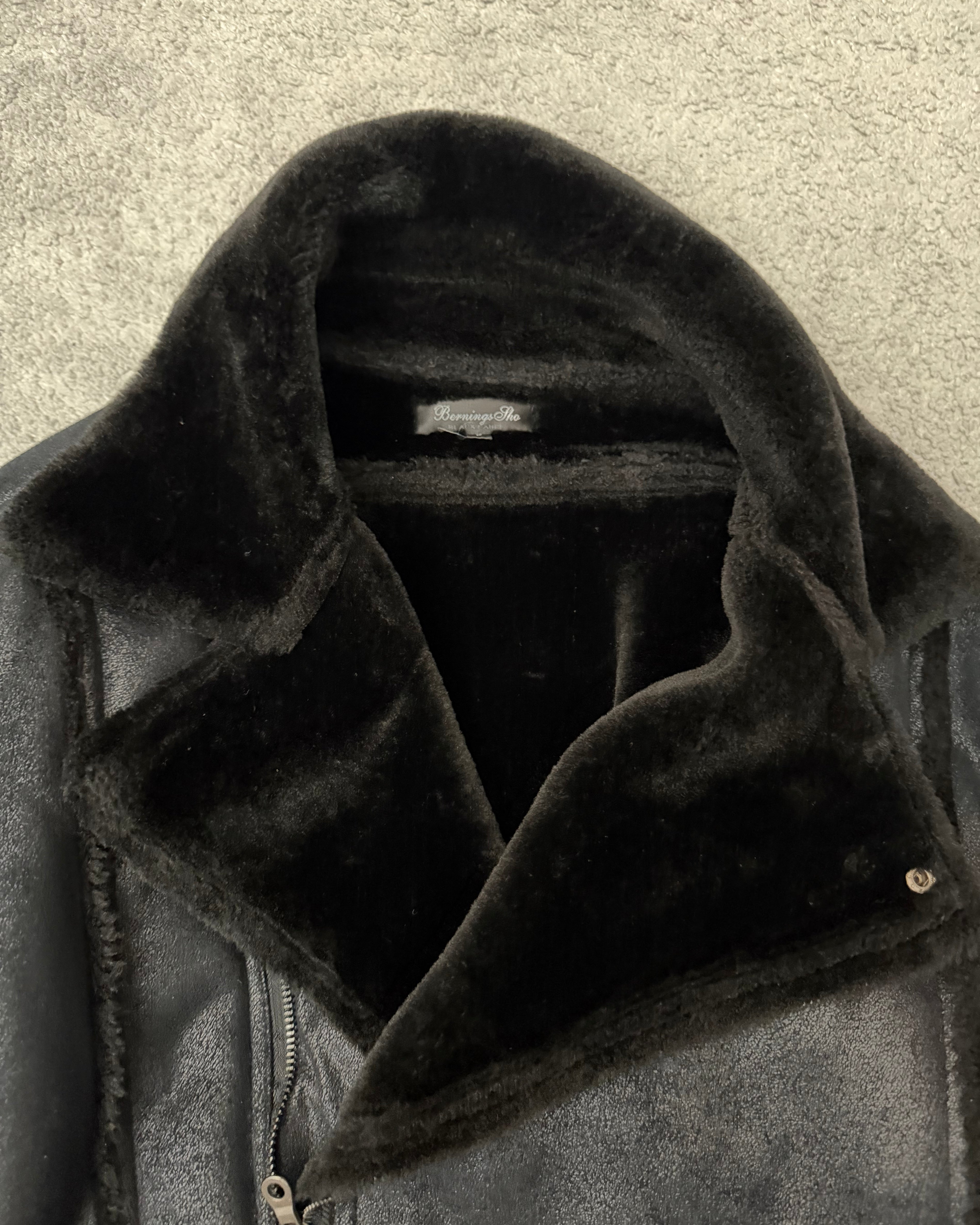Bernings Sho cracked waxed fur jacket