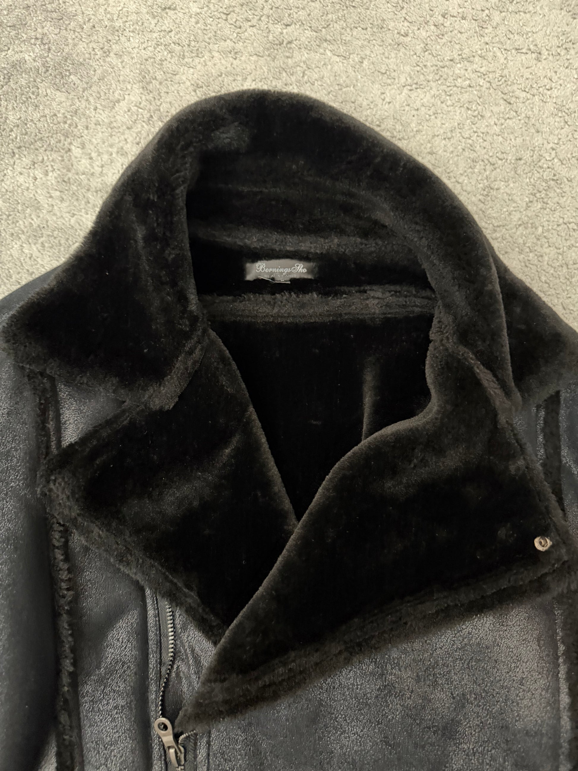 Bernings Sho cracked waxed fur jacket
