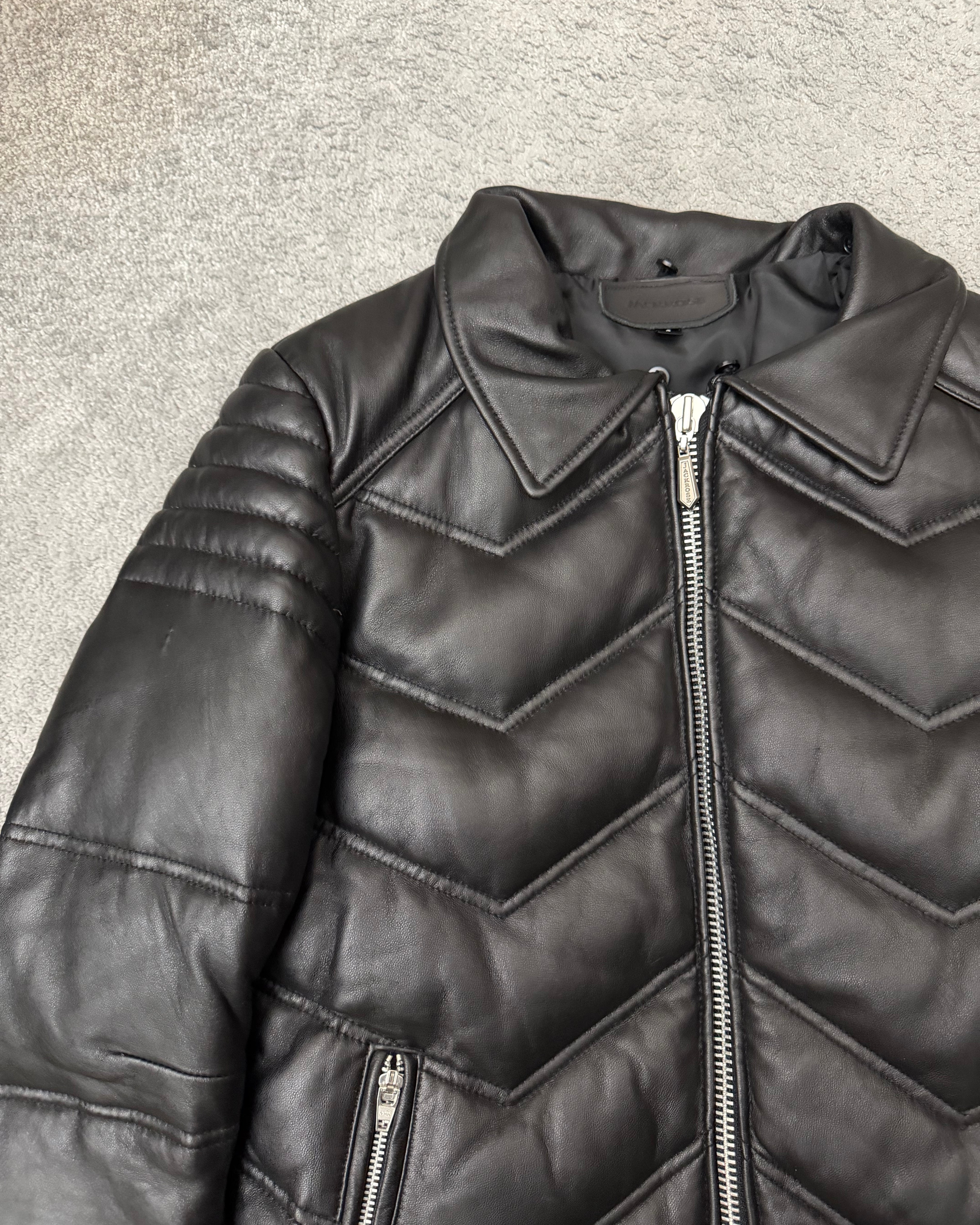 Jack Rose Leather Puffer Jacket