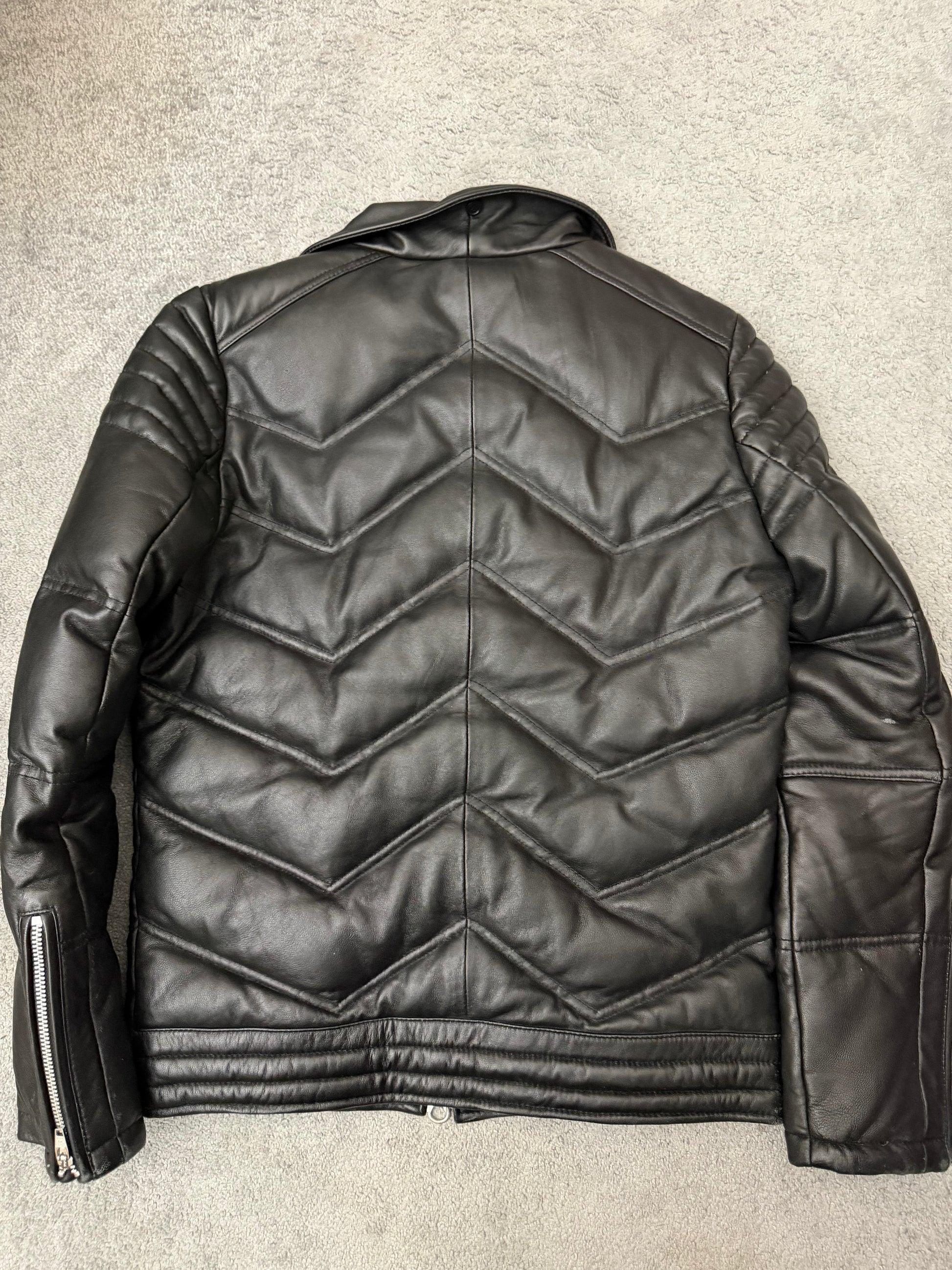Jack Rose Leather Puffer Jacket