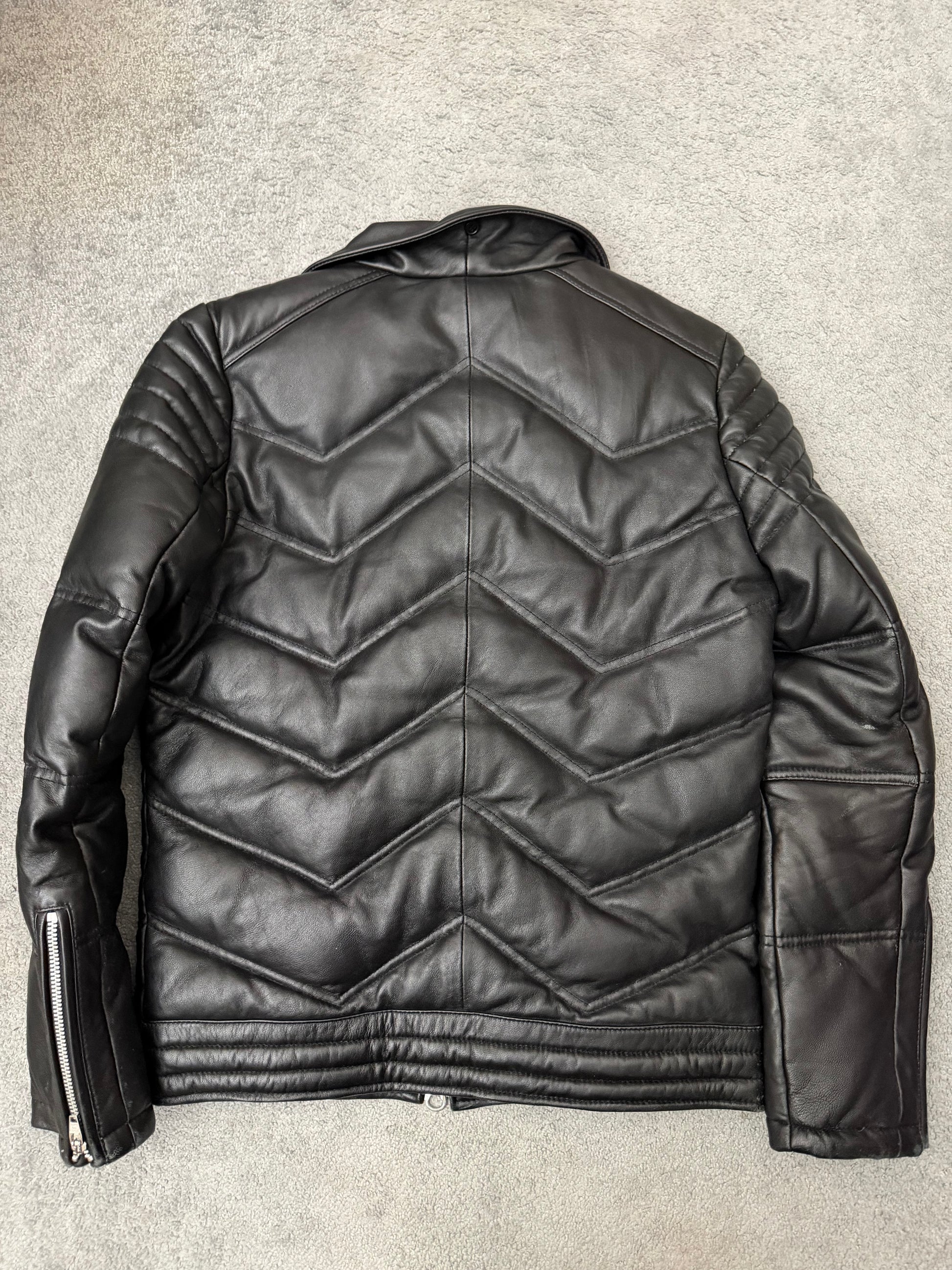 Jack Rose Leather Puffer Jacket