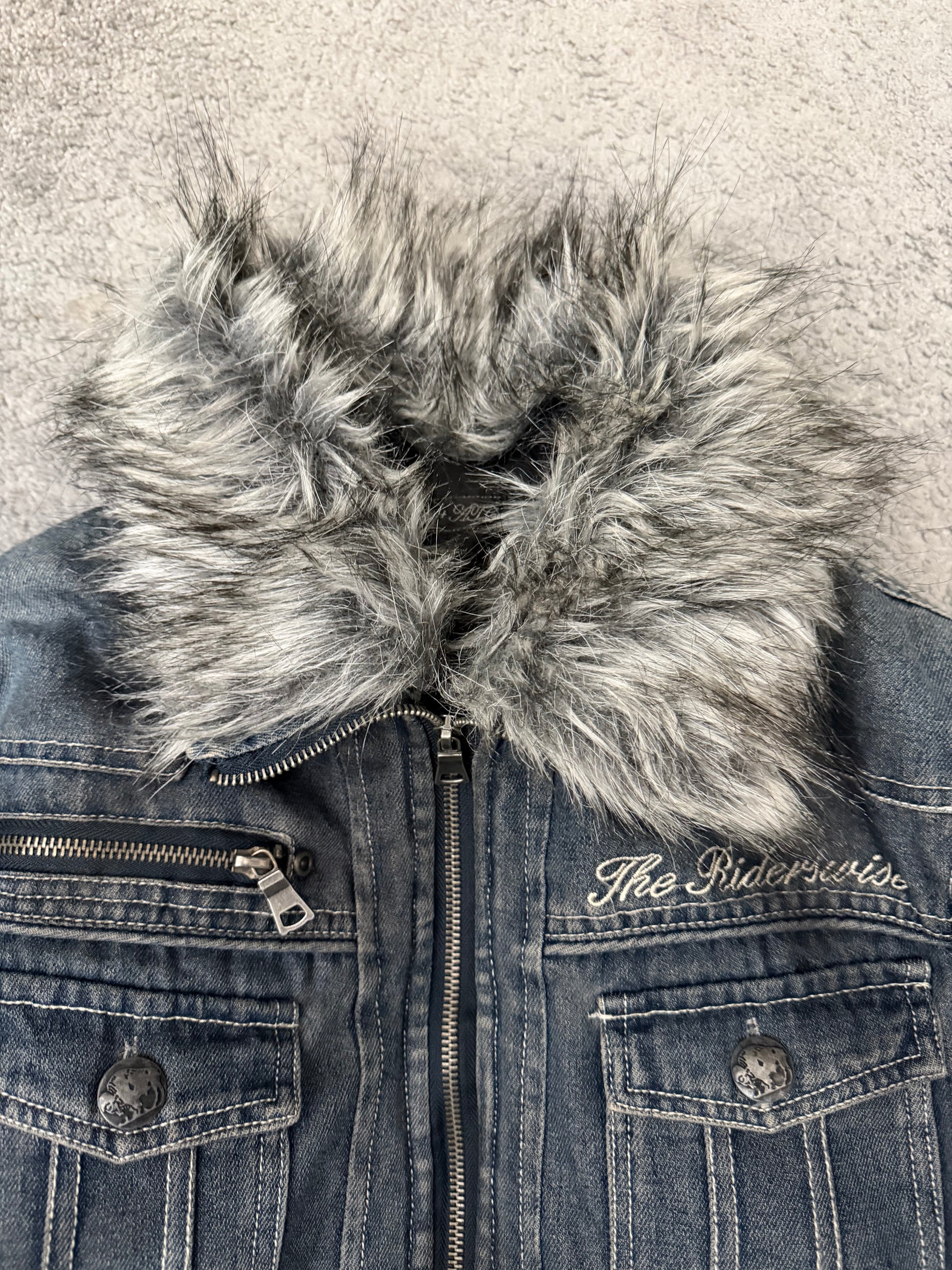 In The Attic Embroidery Fur Jacket