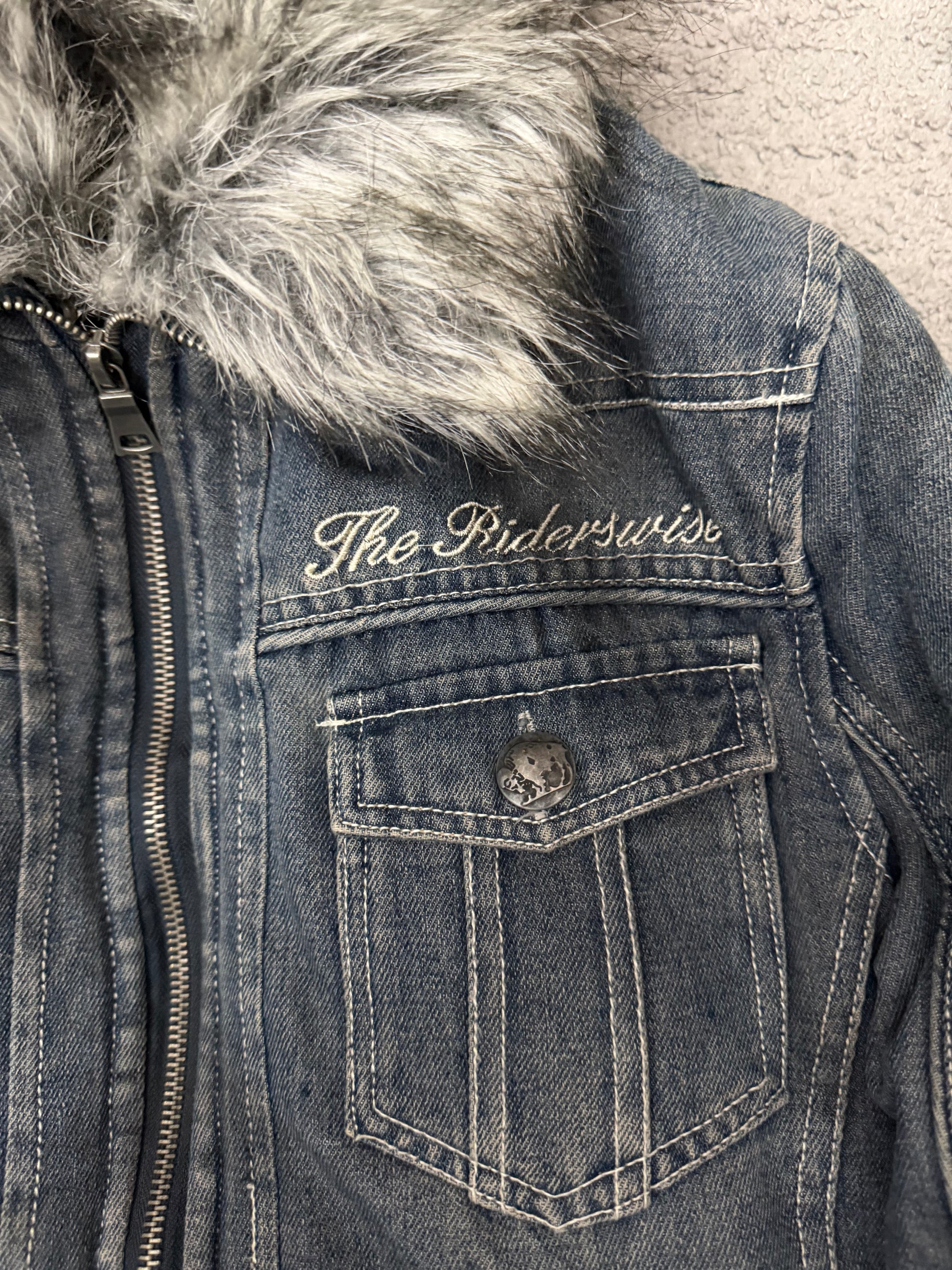 In The Attic Embroidery Fur Jacket