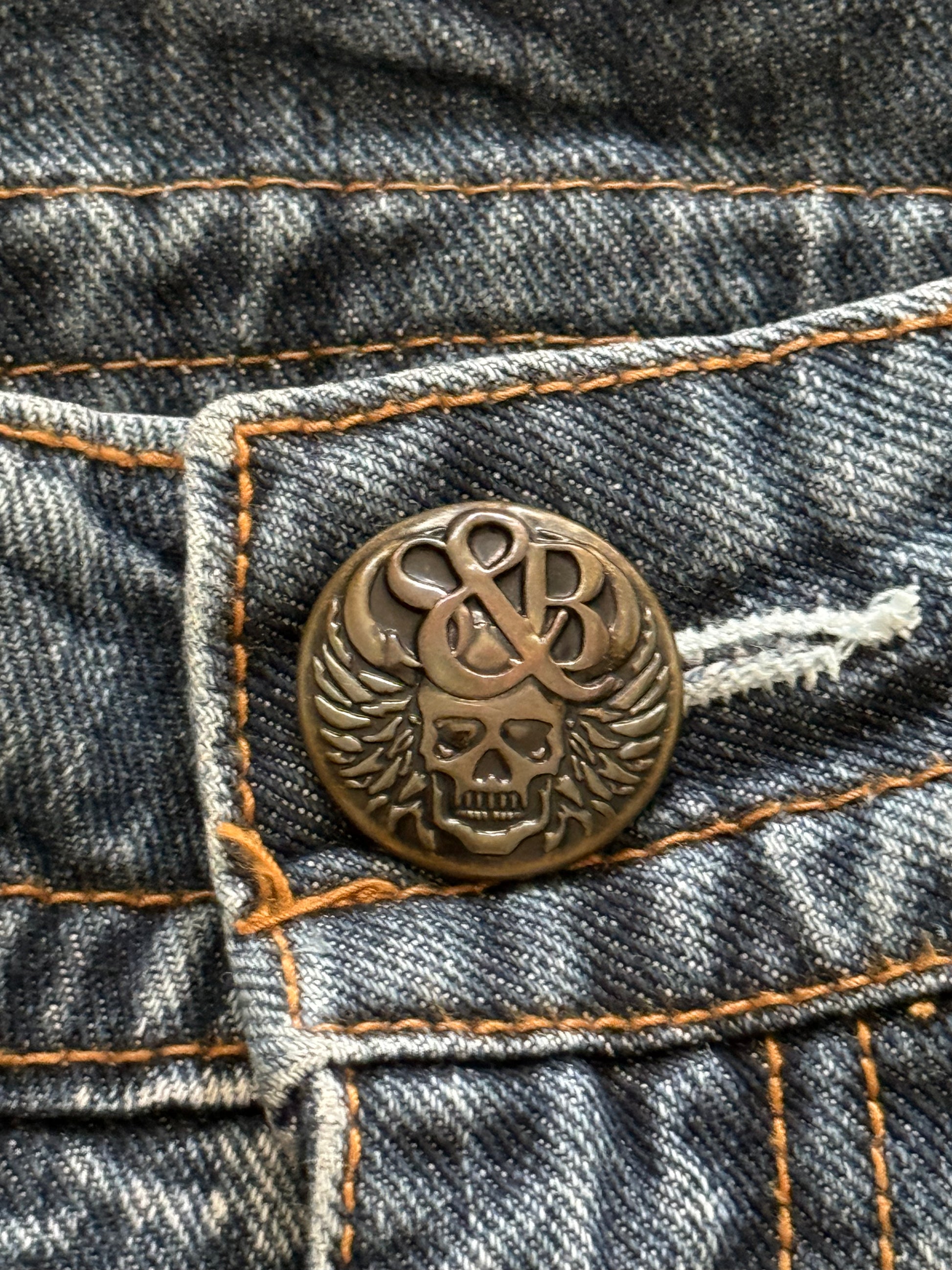 Sky Bomber honeycomb flared denim