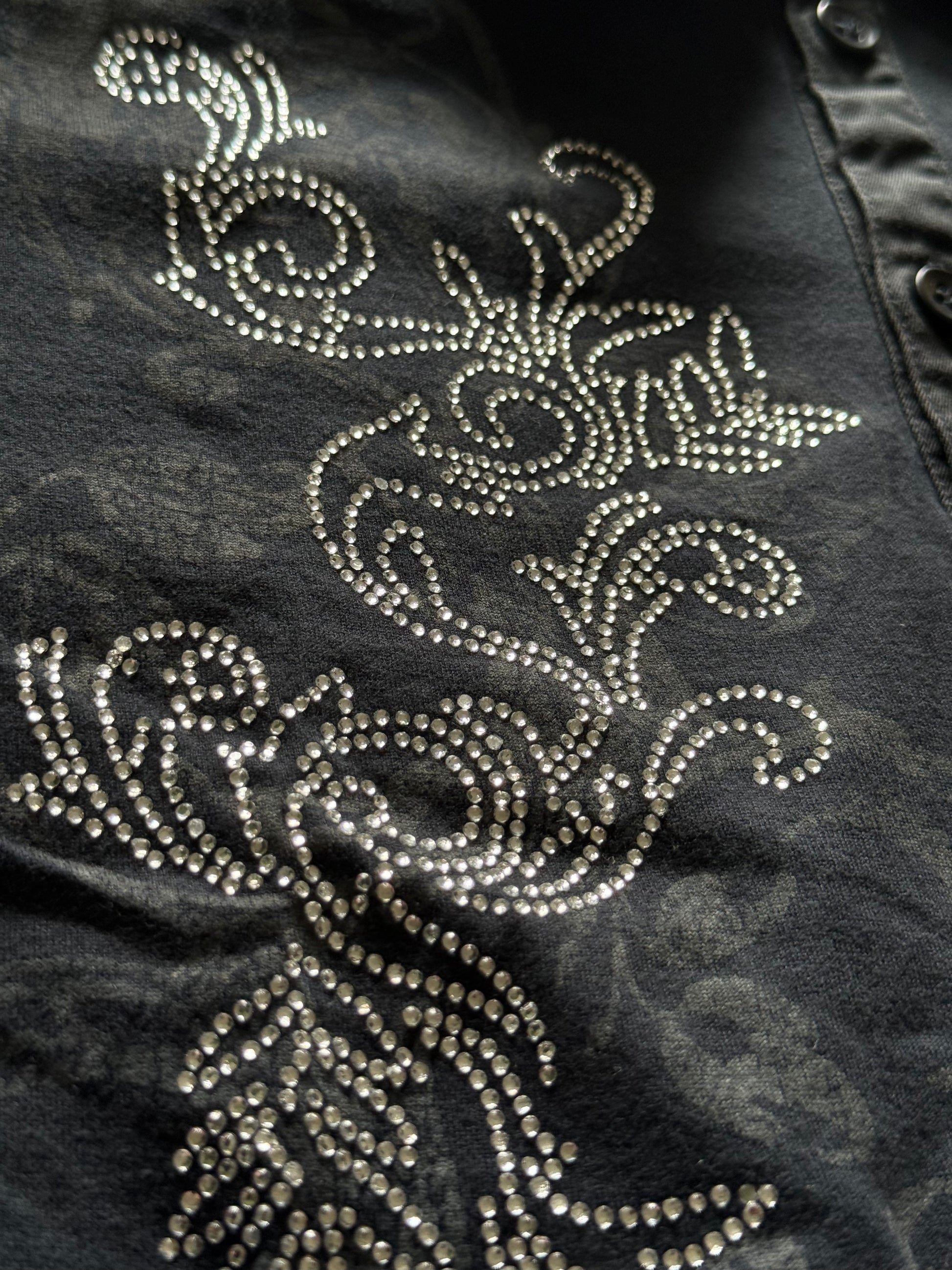 Tornado Mart Tribal Rhinestone Polo Shirt