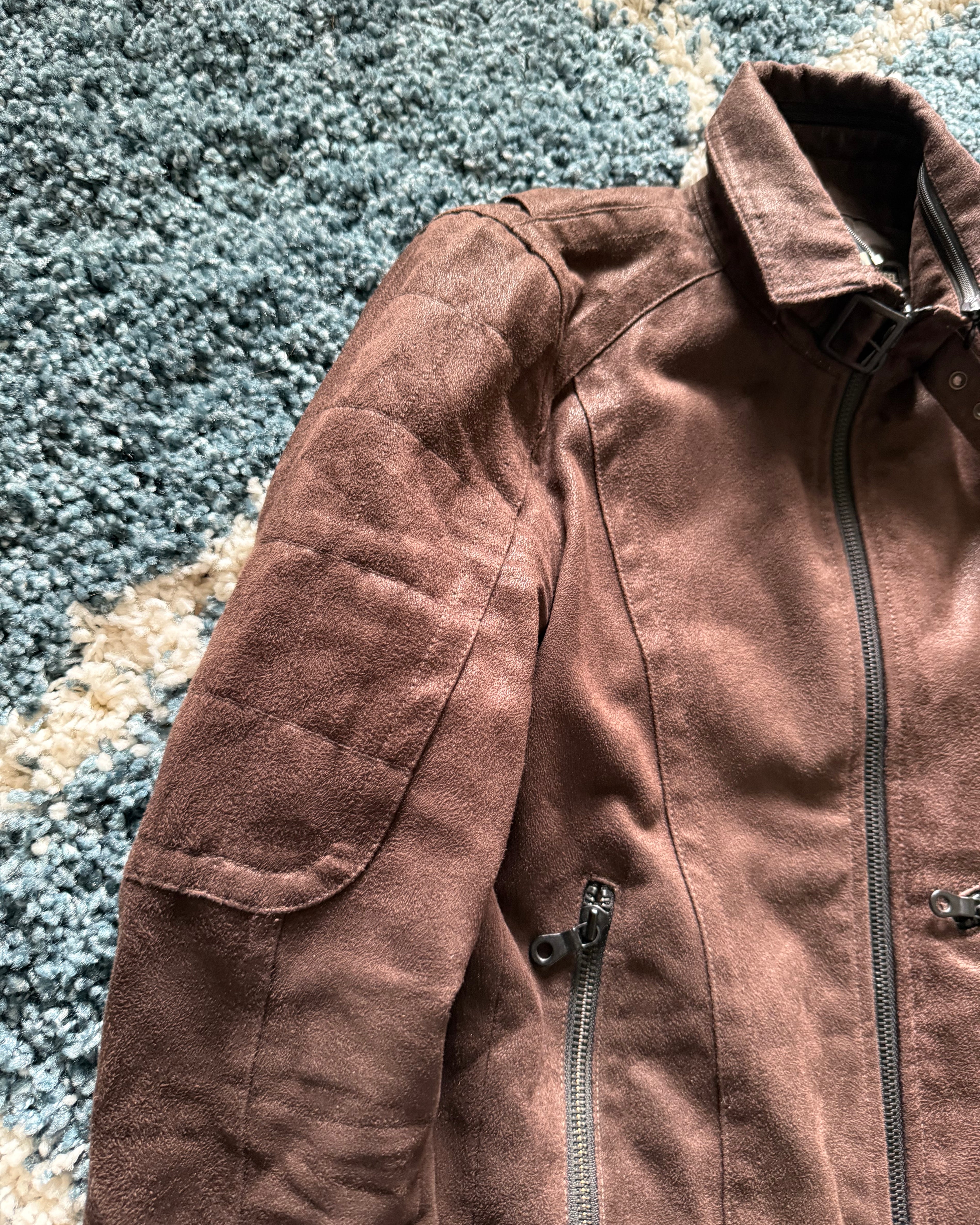 Schlussel micro suede Bondadge jacket