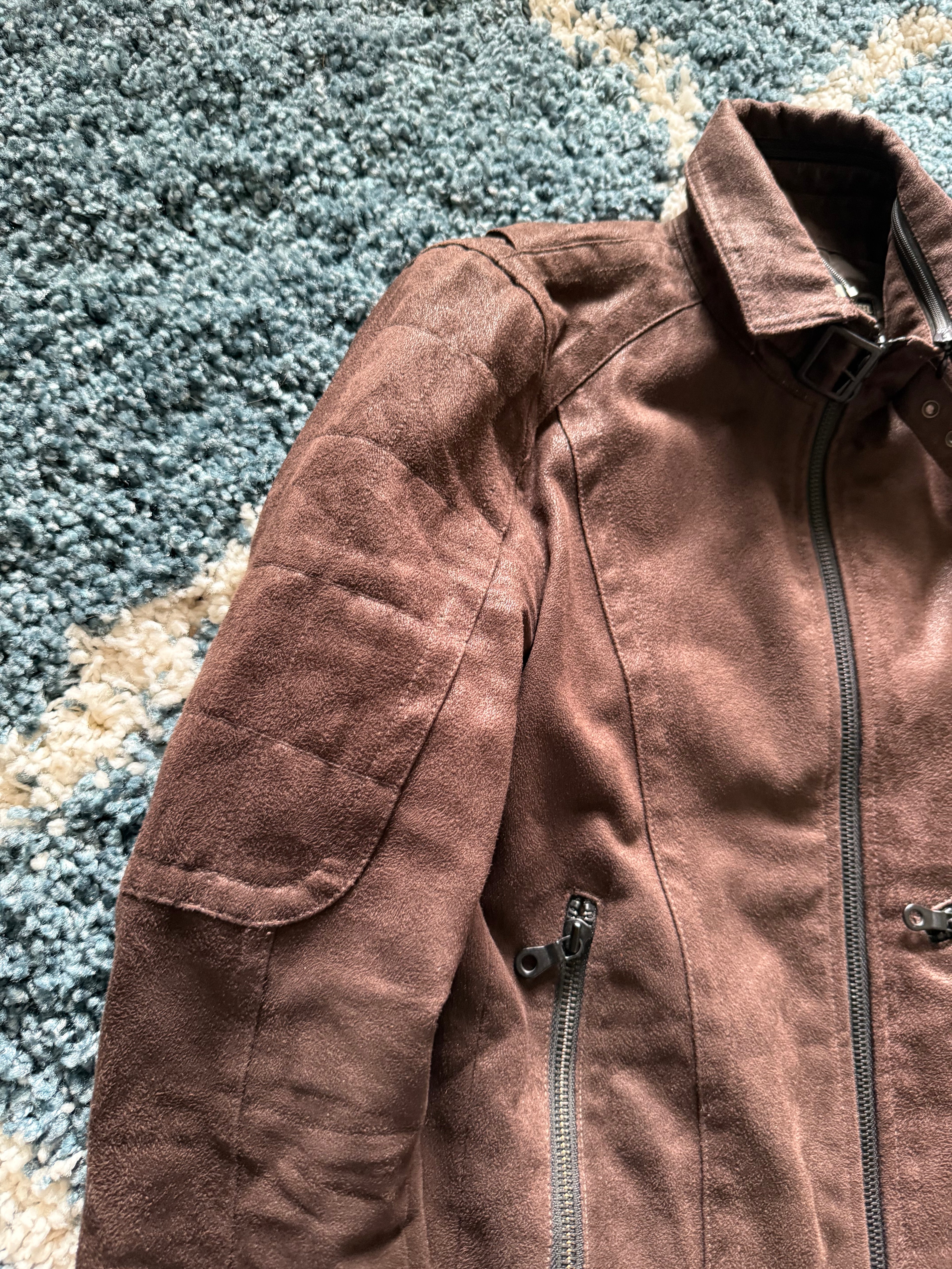 Schlussel micro suede Bondadge jacket