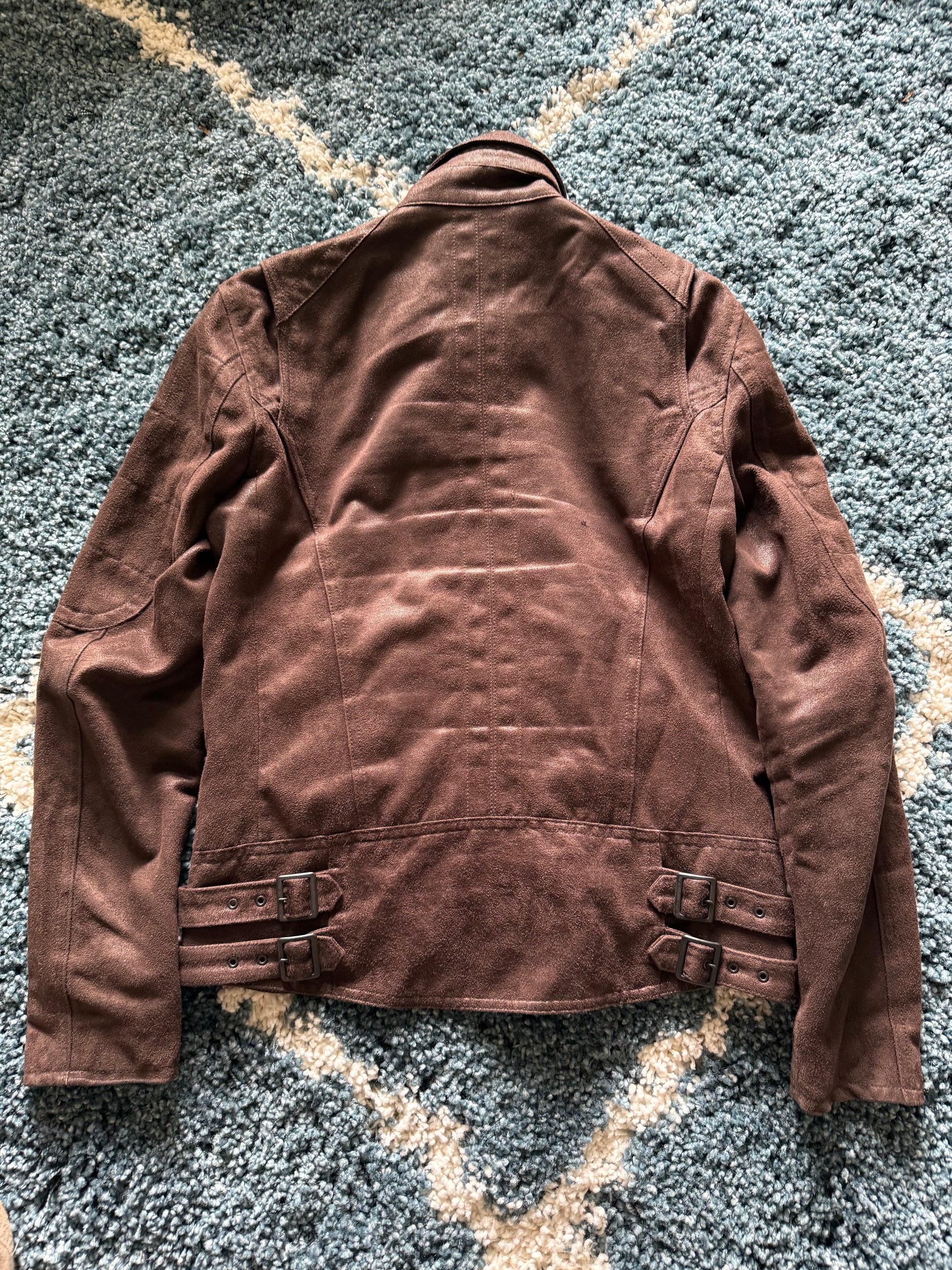 Schlussel micro suede Bondadge jacket