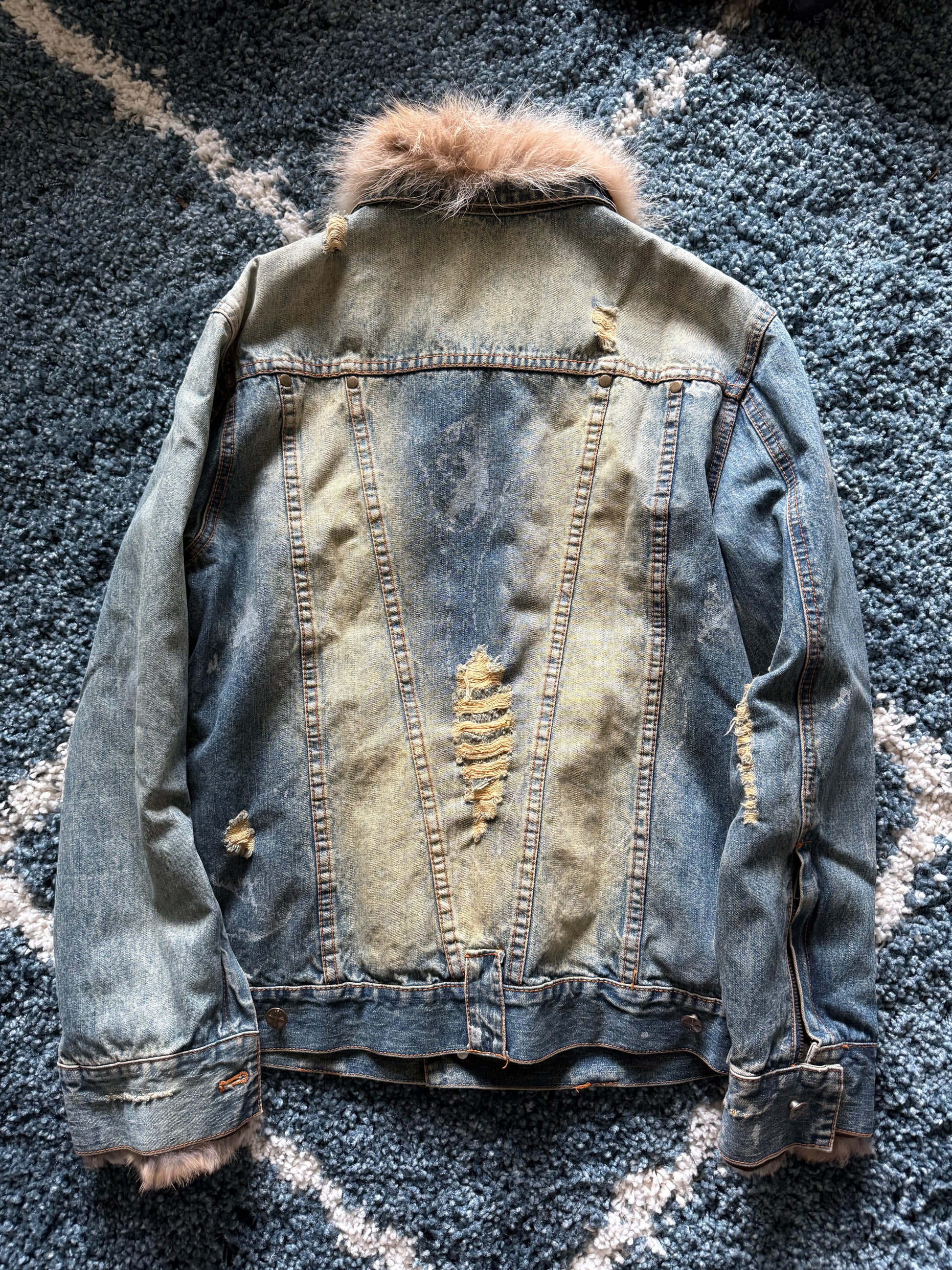 ジャケット・アウター In the attic damaged design jacket 00s In the attic detachable fur distressed denim jacket