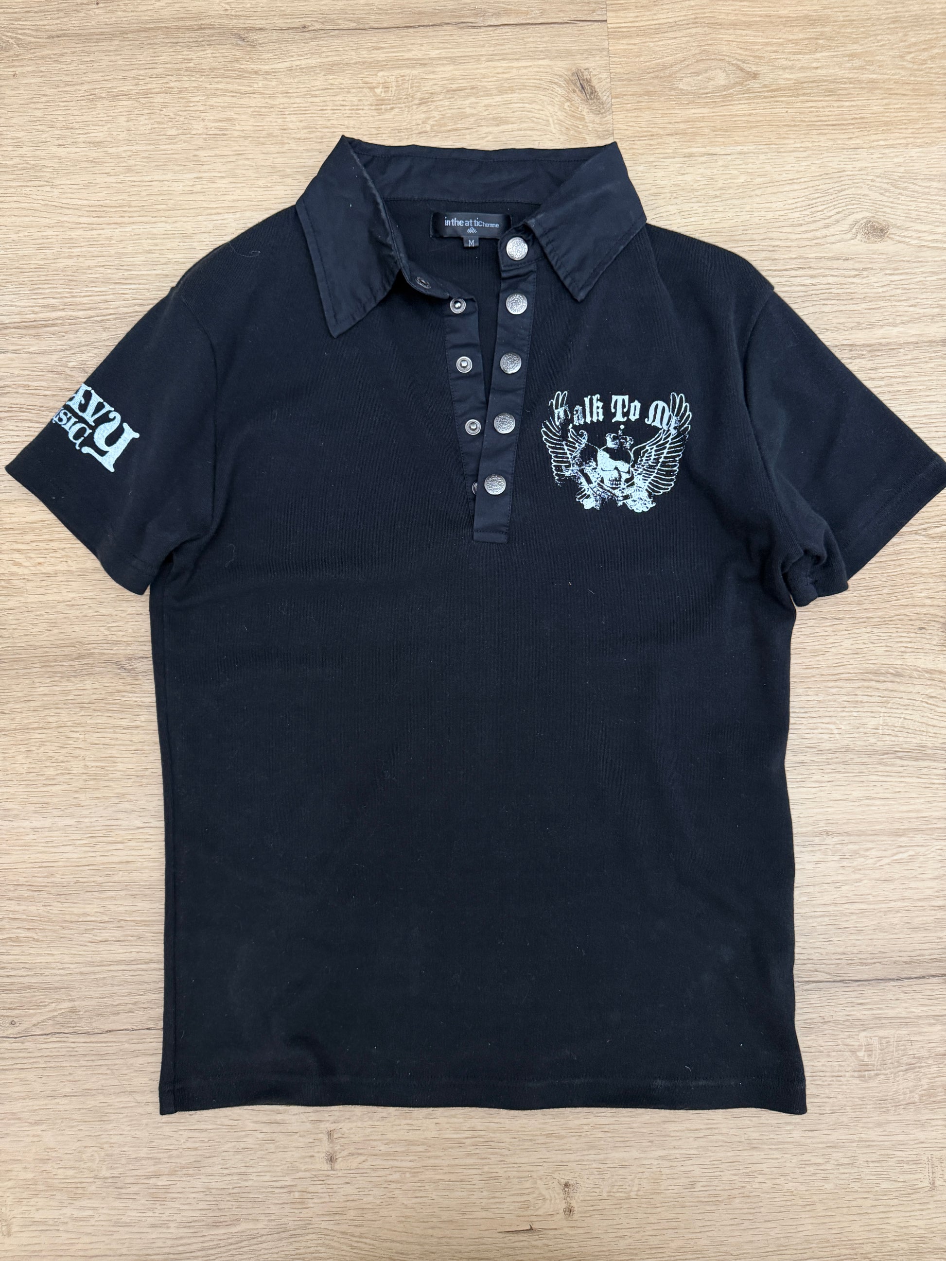 In The Attic Waxed Skull Polo Shirt