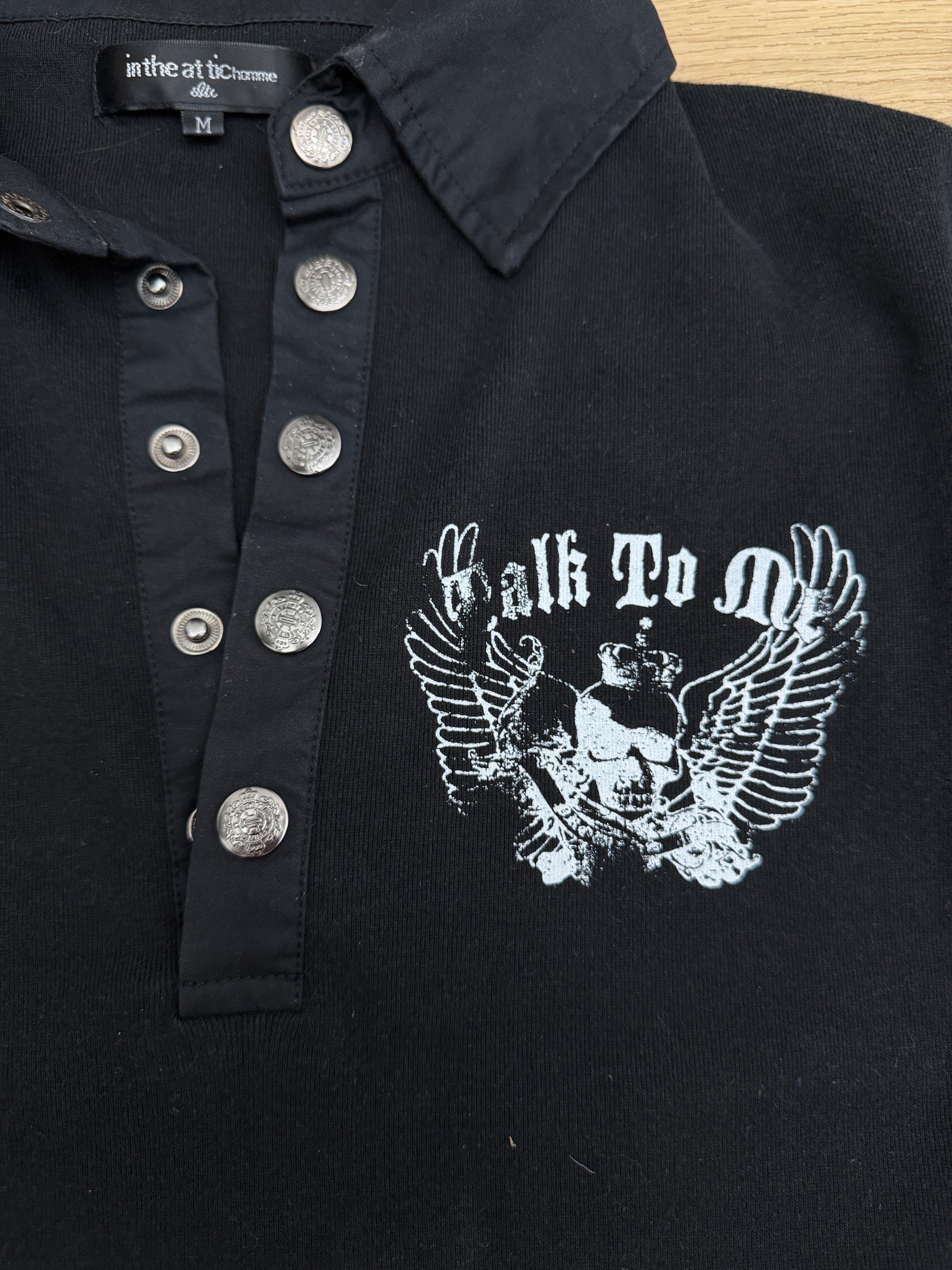 In The Attic Waxed Skull Polo Shirt