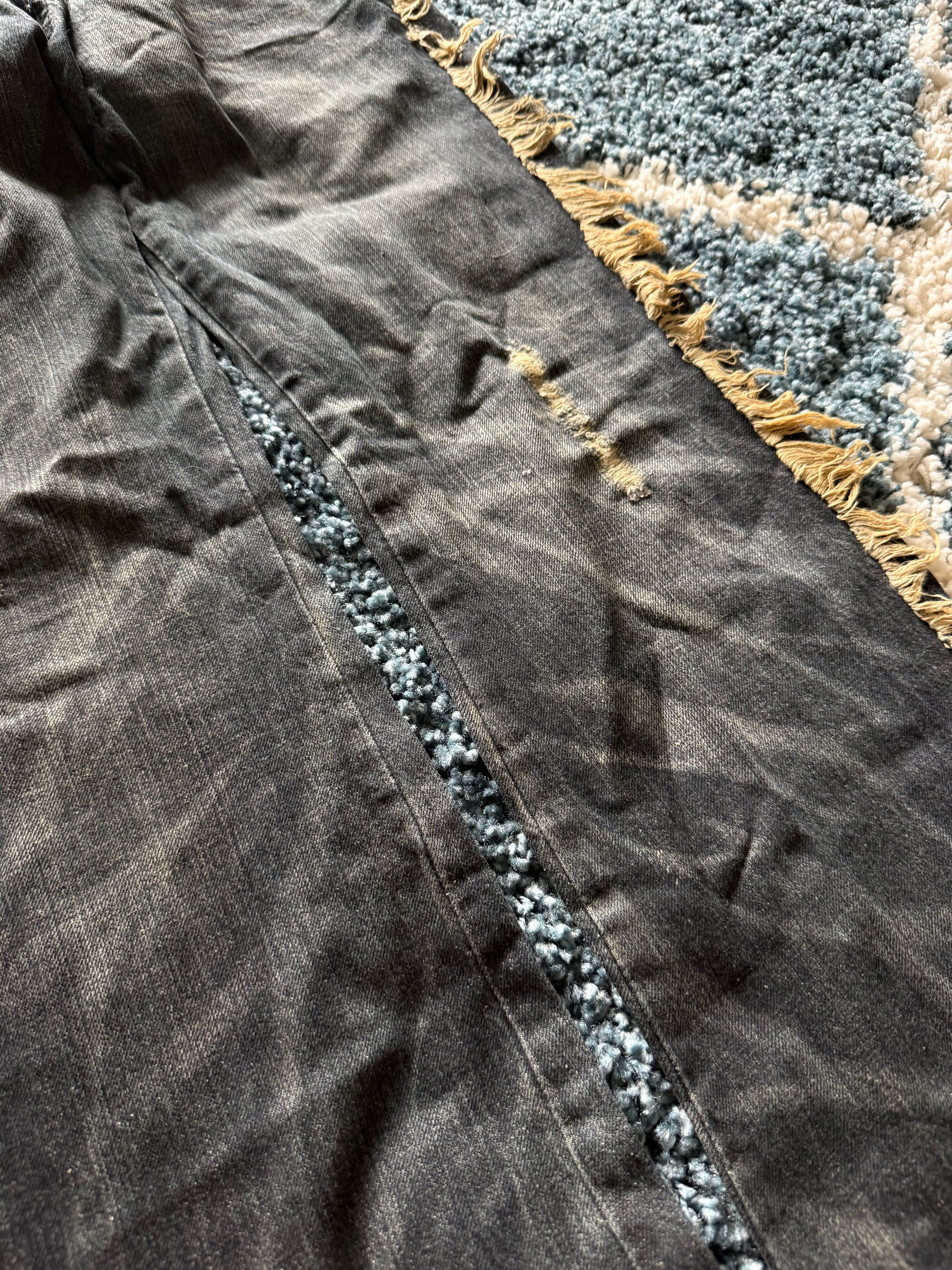 Philodox honeycomb fringed flared jeans