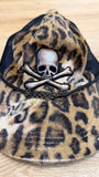 Roen Leopard Fur Studded Trucker Cap