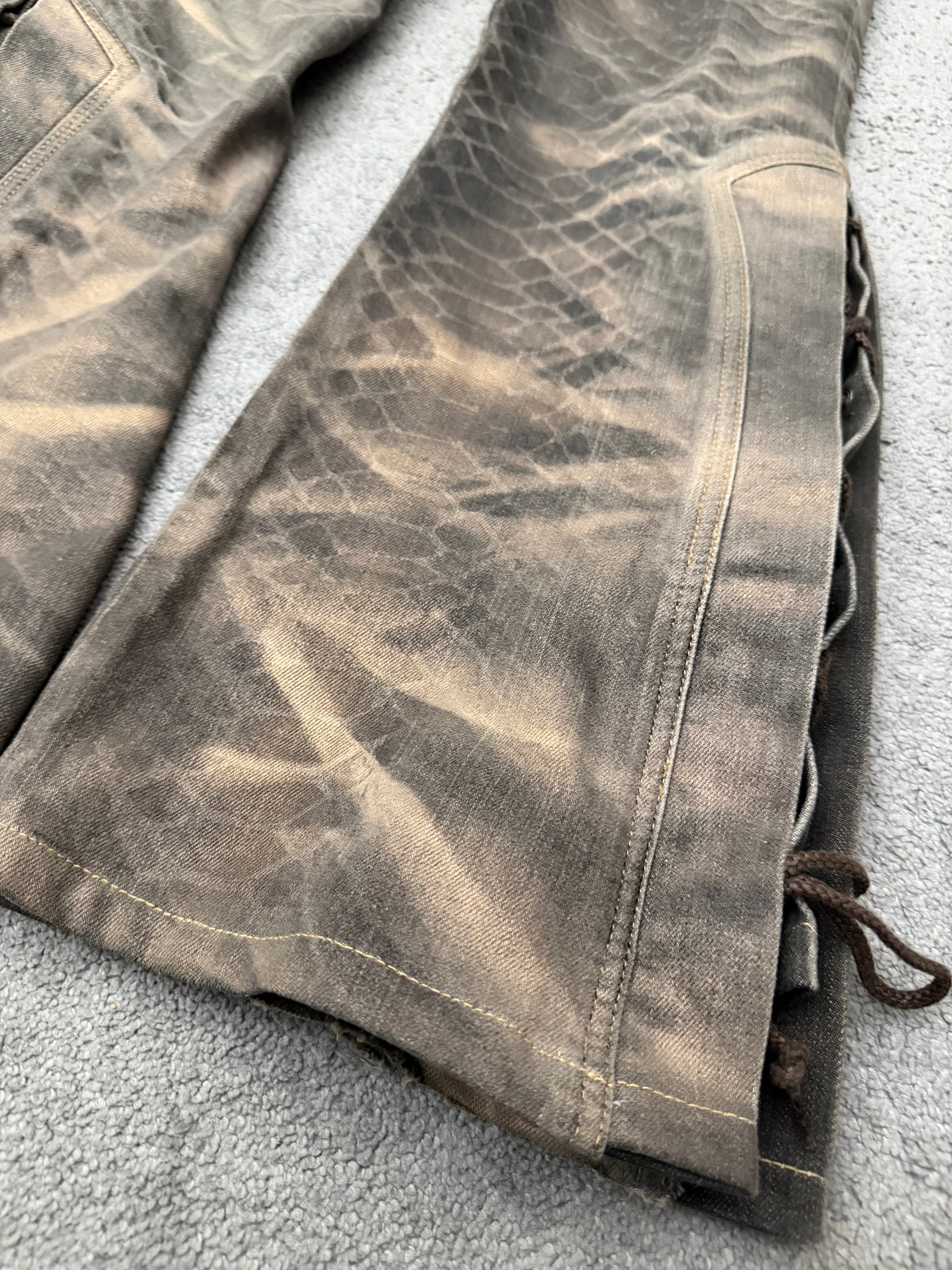 Tornado Mart Anaconda Sandstorm Hidden Laced Up Flared Pants