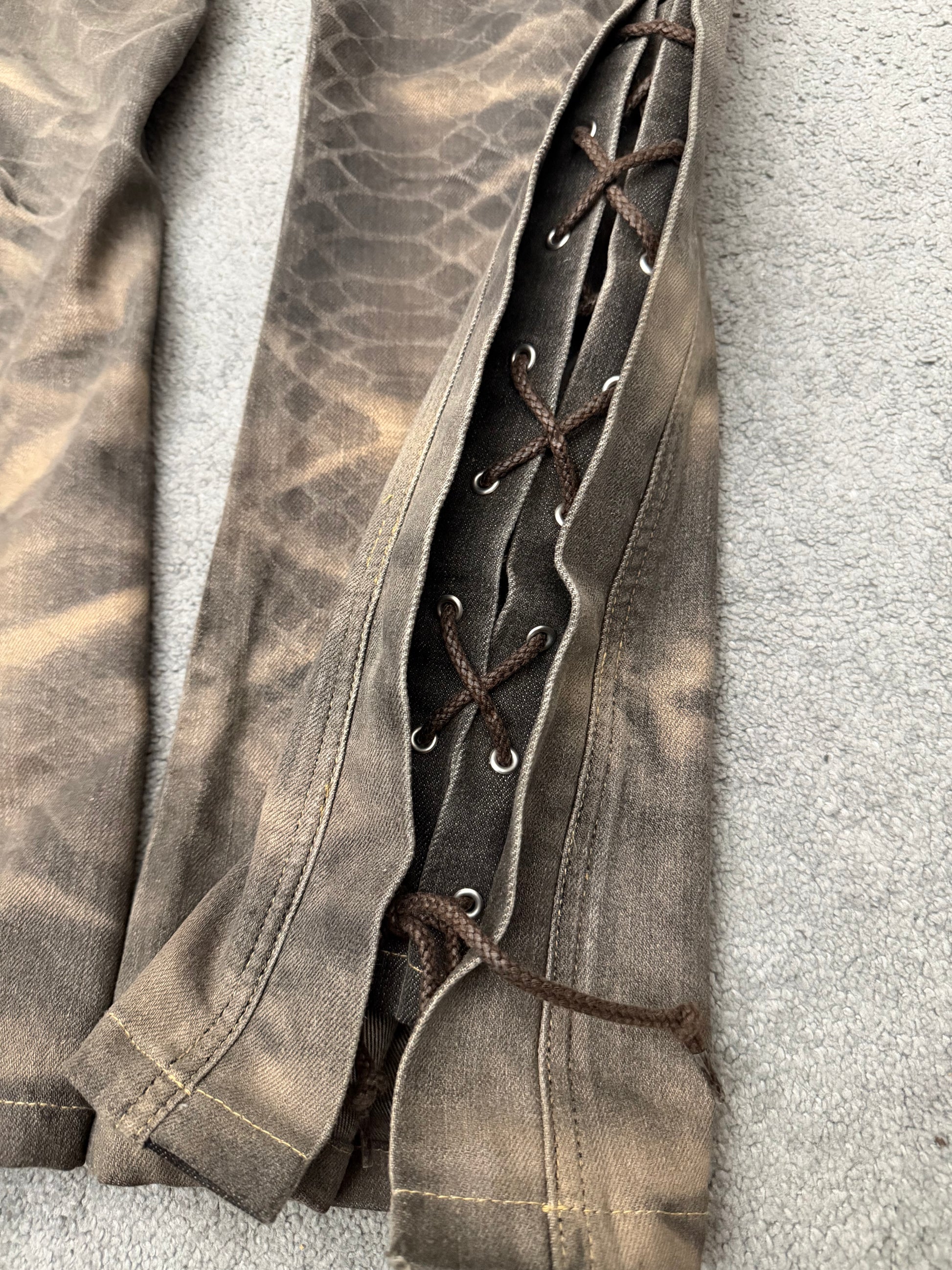 Tornado Mart Anaconda Sandstorm Hidden Laced Up Flared Pants