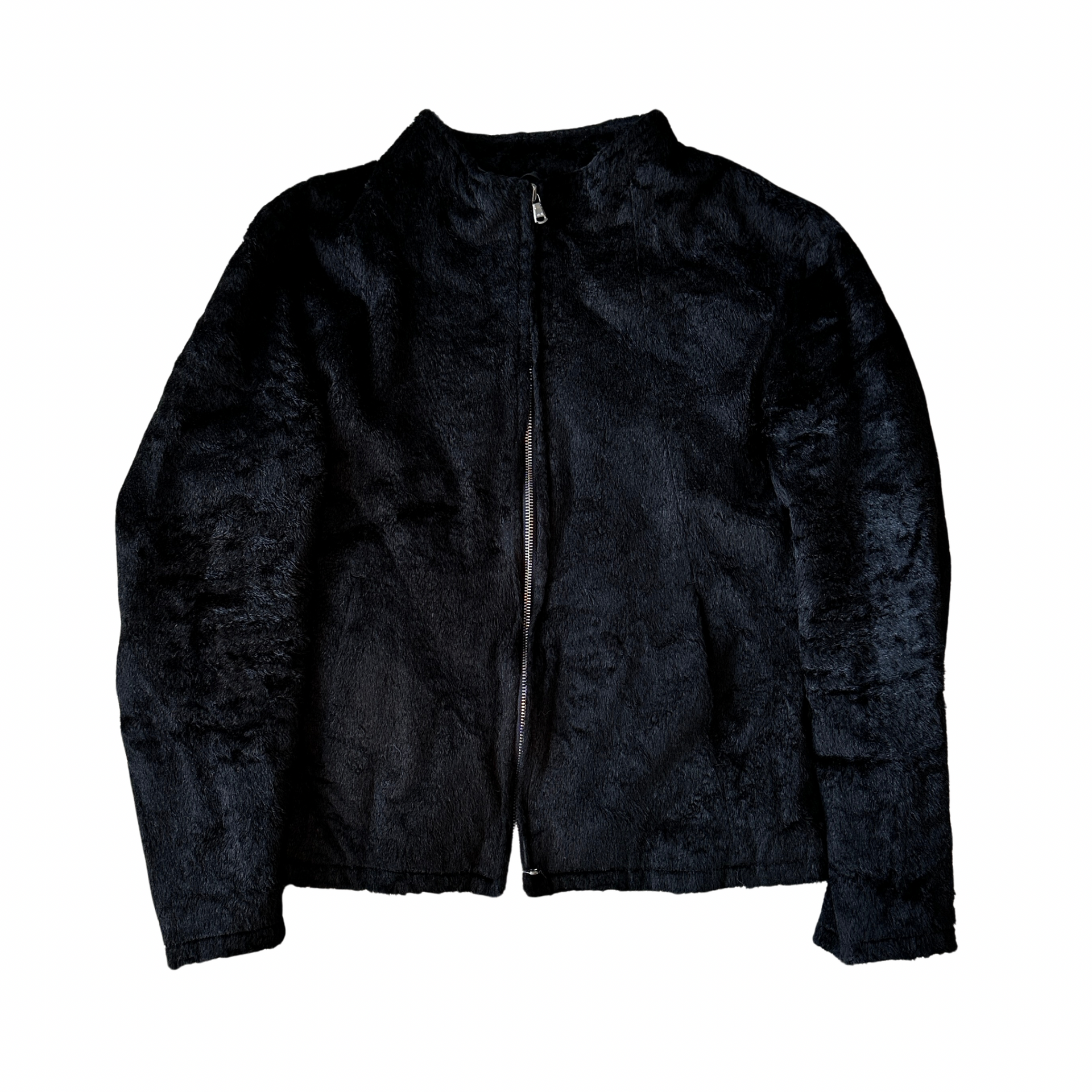archive tornado mart micro suède jacket SOLD] Tornado Mart - Late 90s Micro-Suede Black Leopard Fur