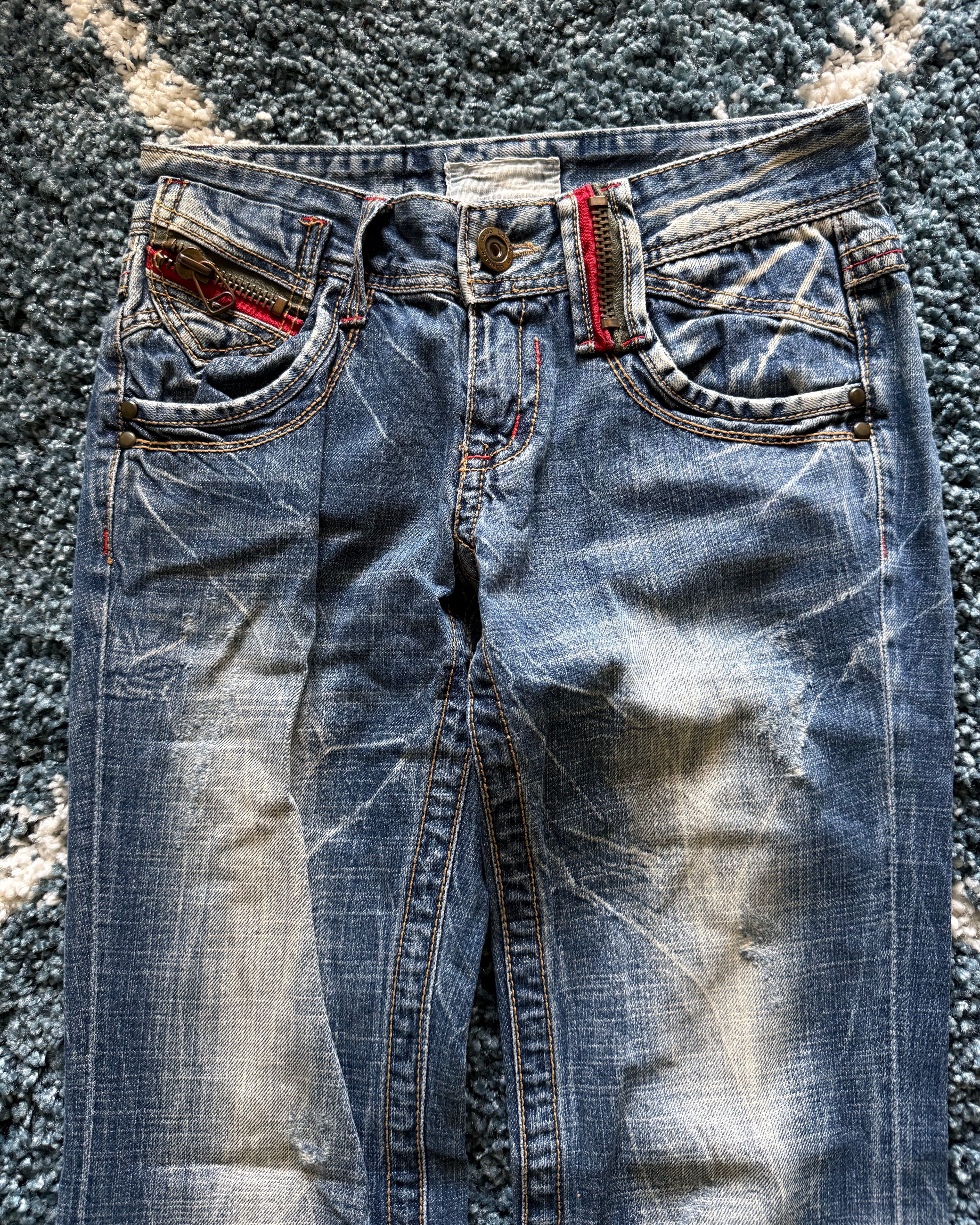 Lolita zippers flared denim