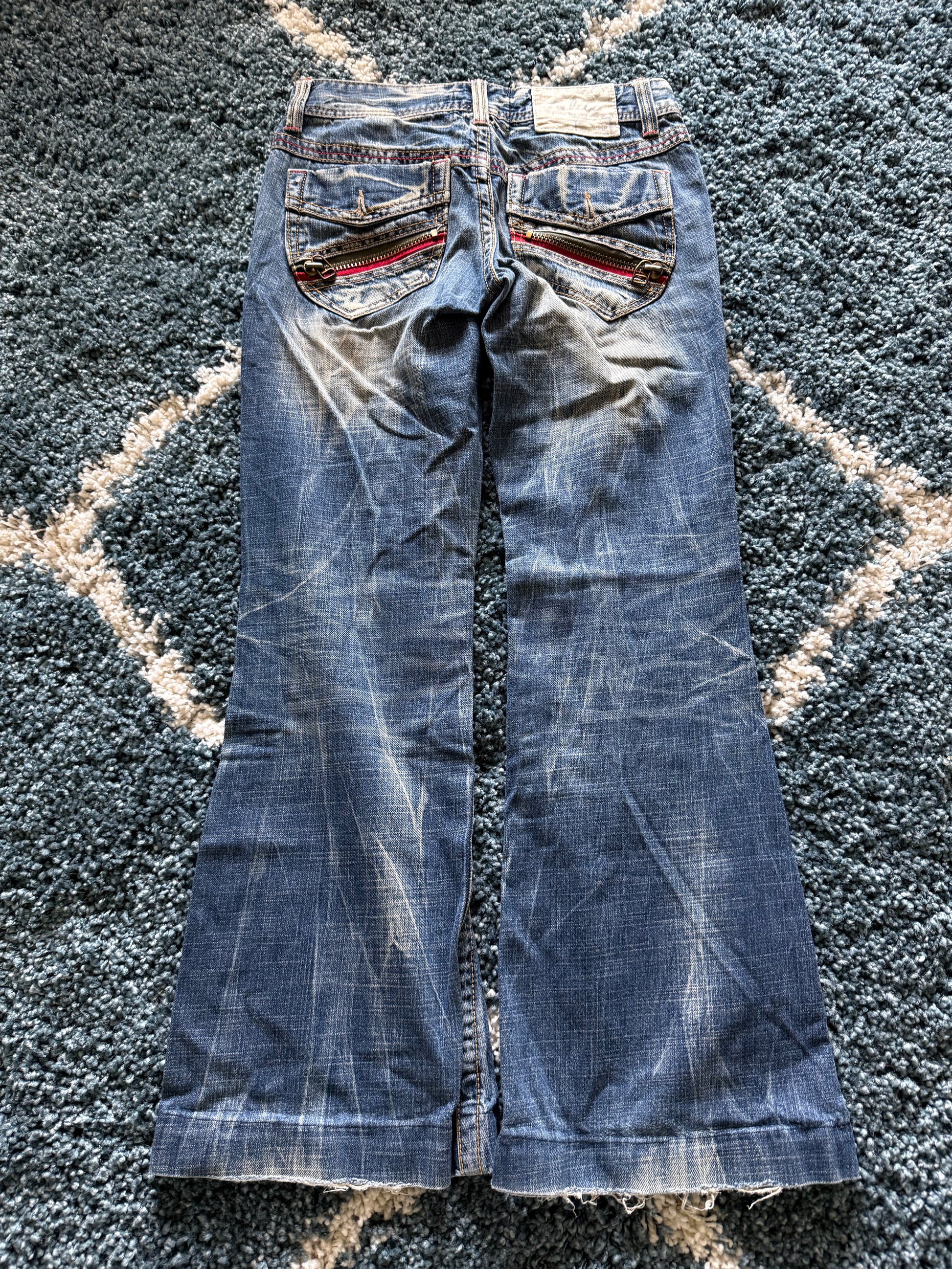 Lolita zippers flared denim