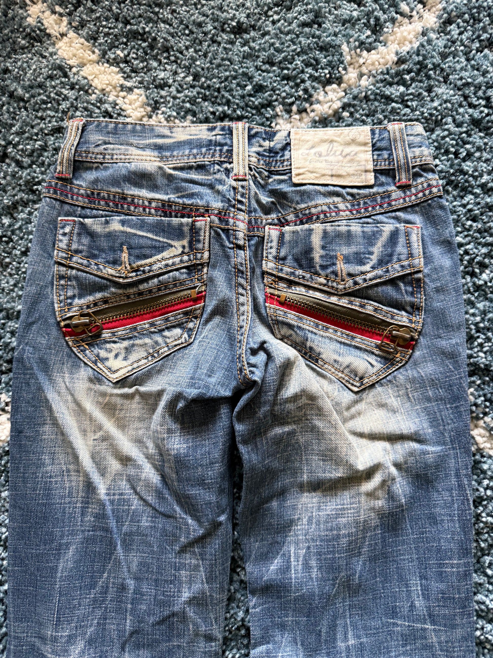 Lolita zippers flared denim