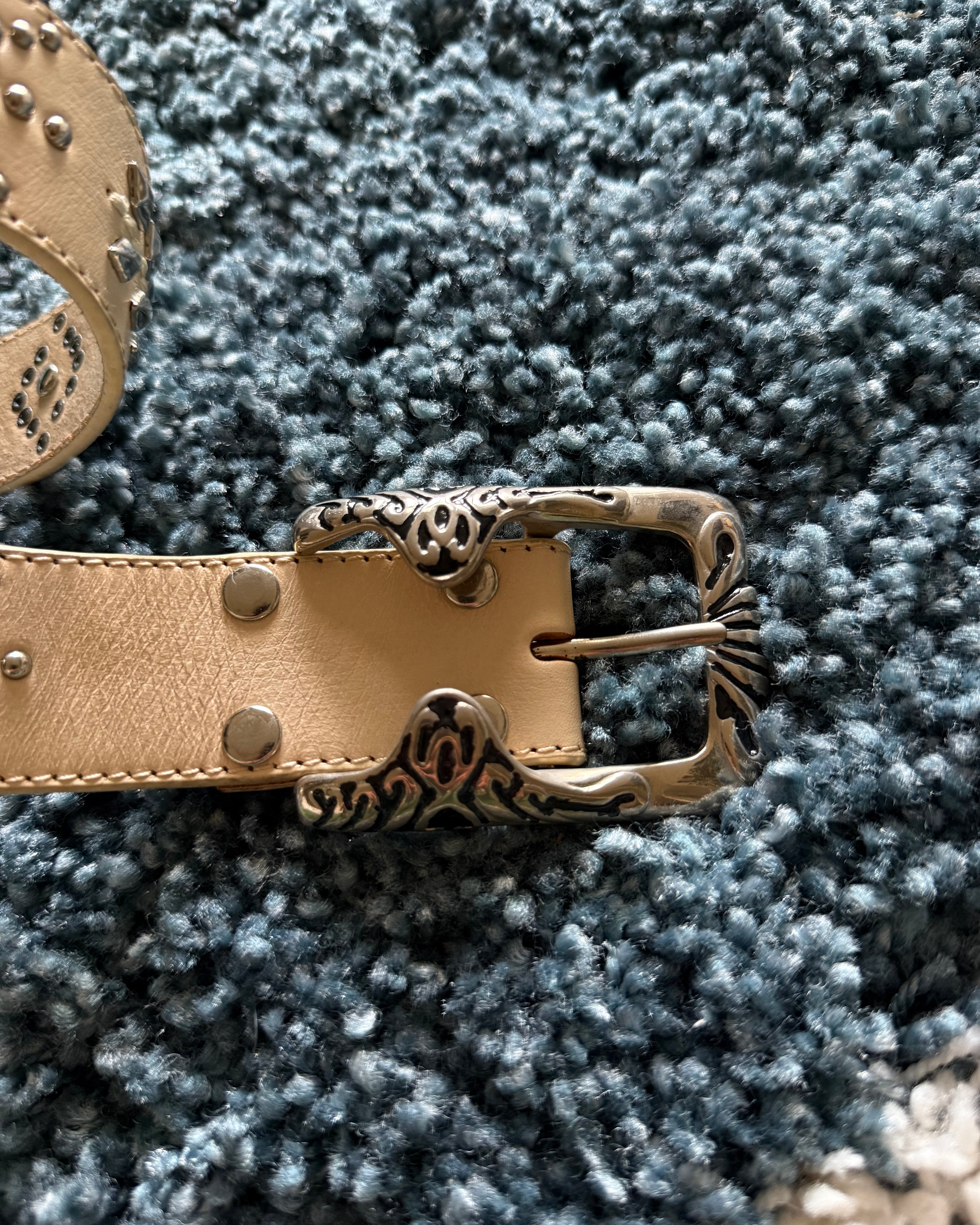 Tornado Mart Snakeskin Black Star Belt