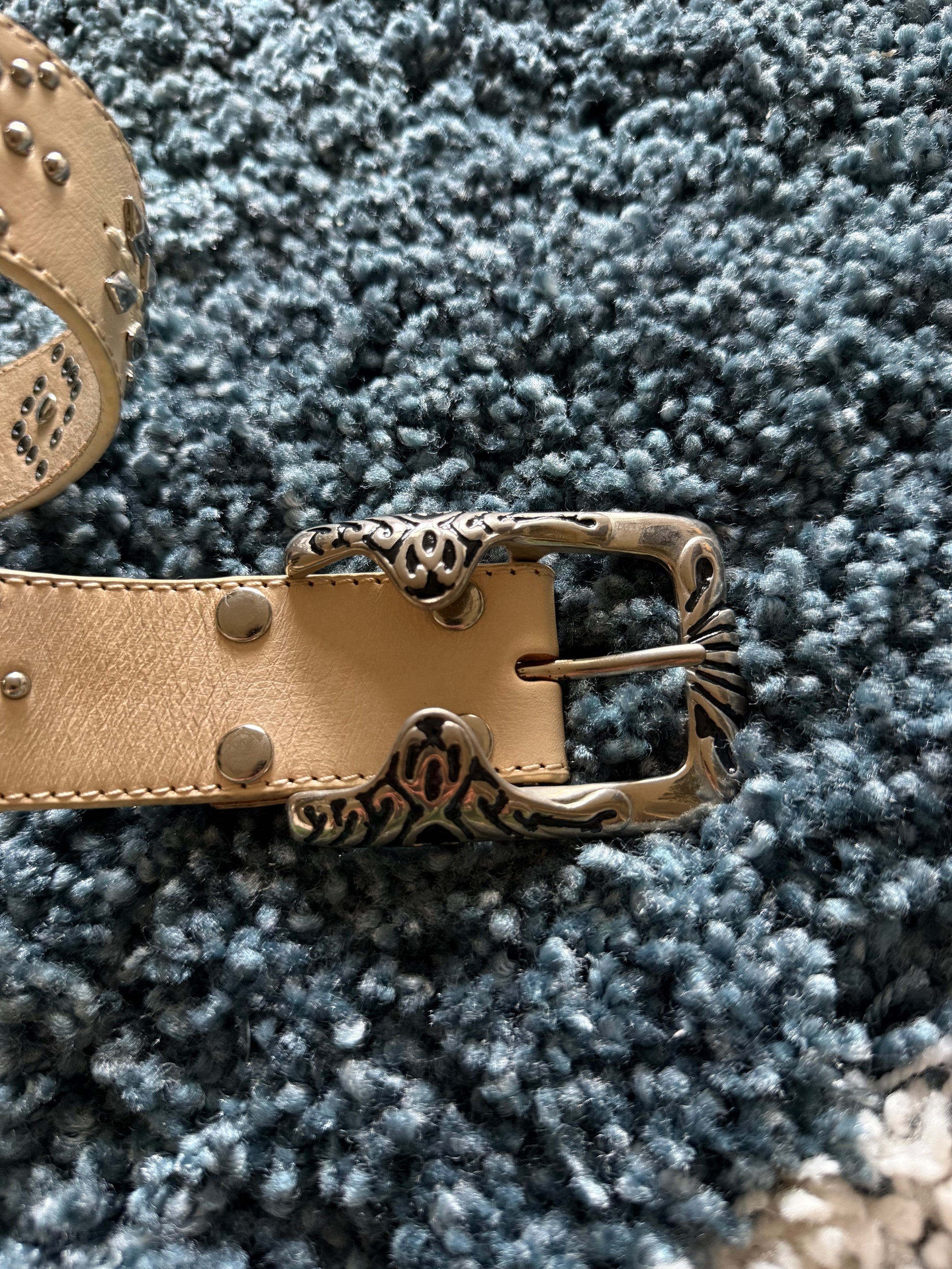 Tornado Mart Snakeskin Black Star Belt