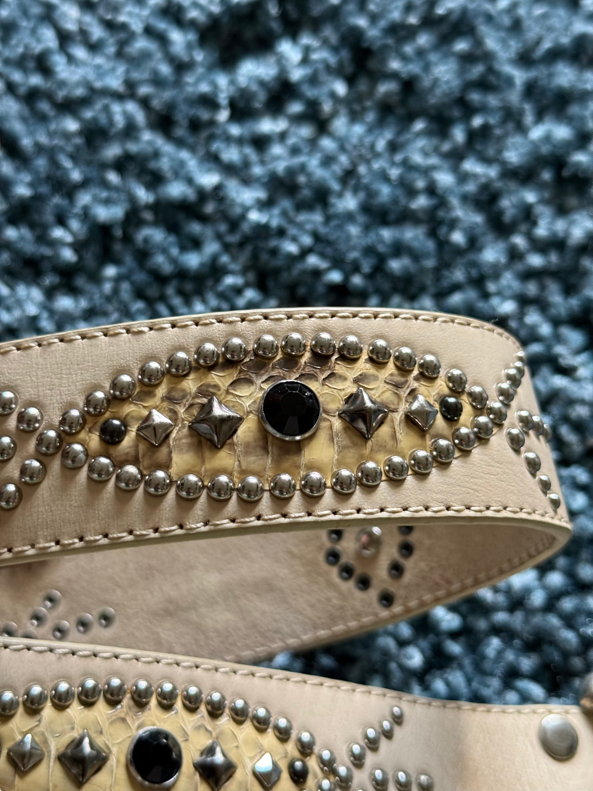 Tornado Mart Snakeskin Black Star Belt
