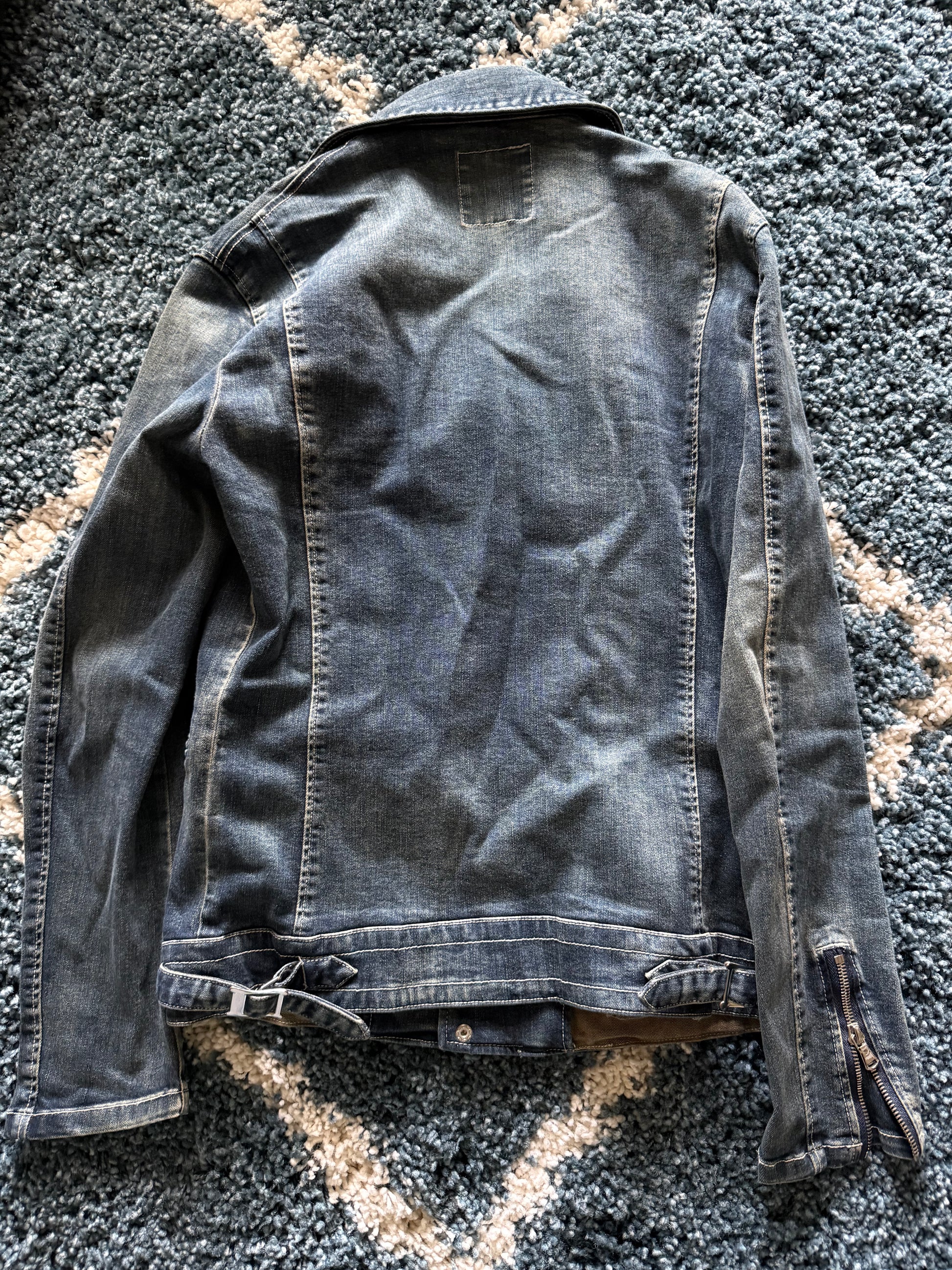 Buffalo Bobs multi function Asymetrical zipper denim jacket