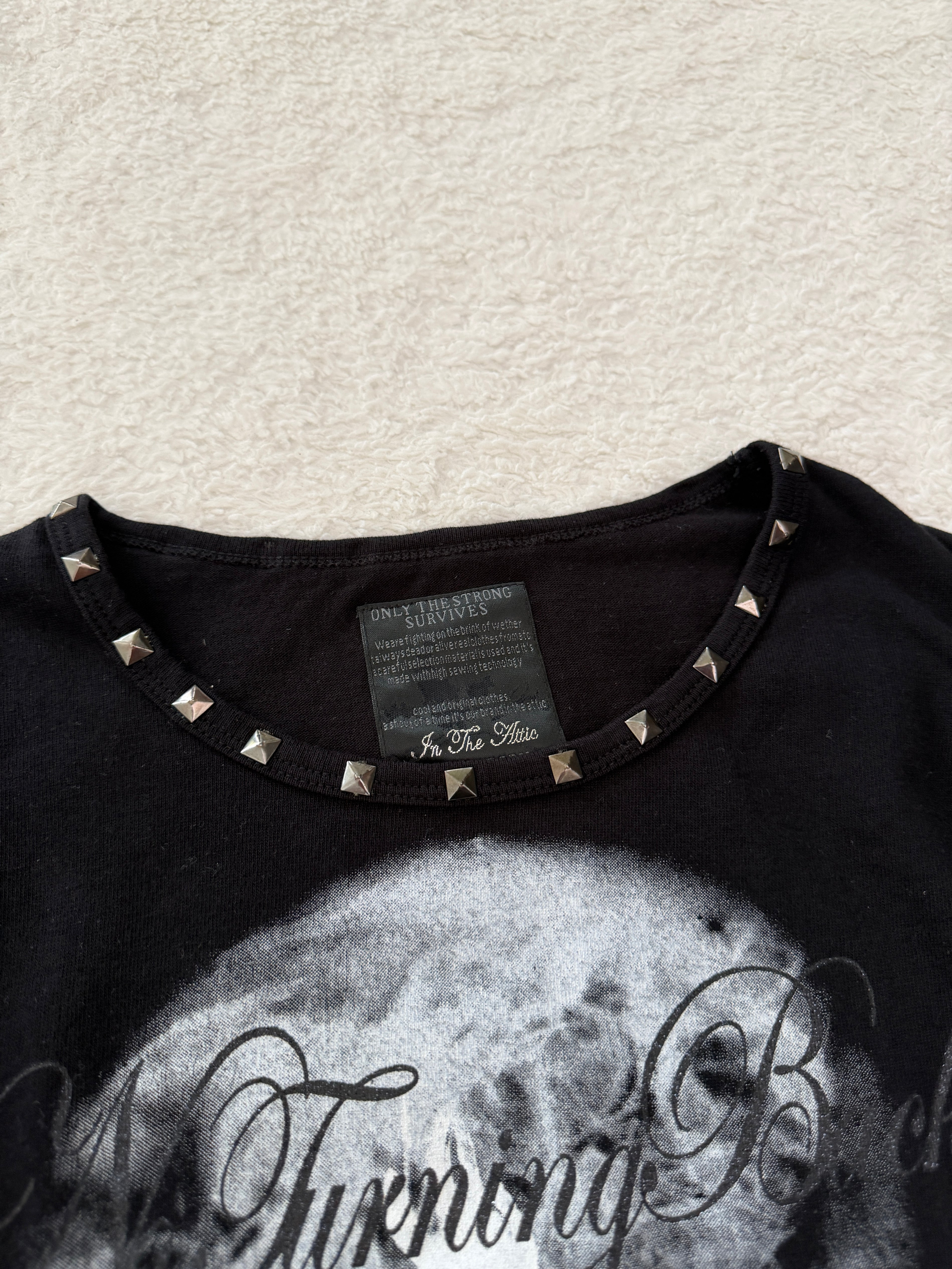 In The Attic Studded Poem Skull Longsleeve