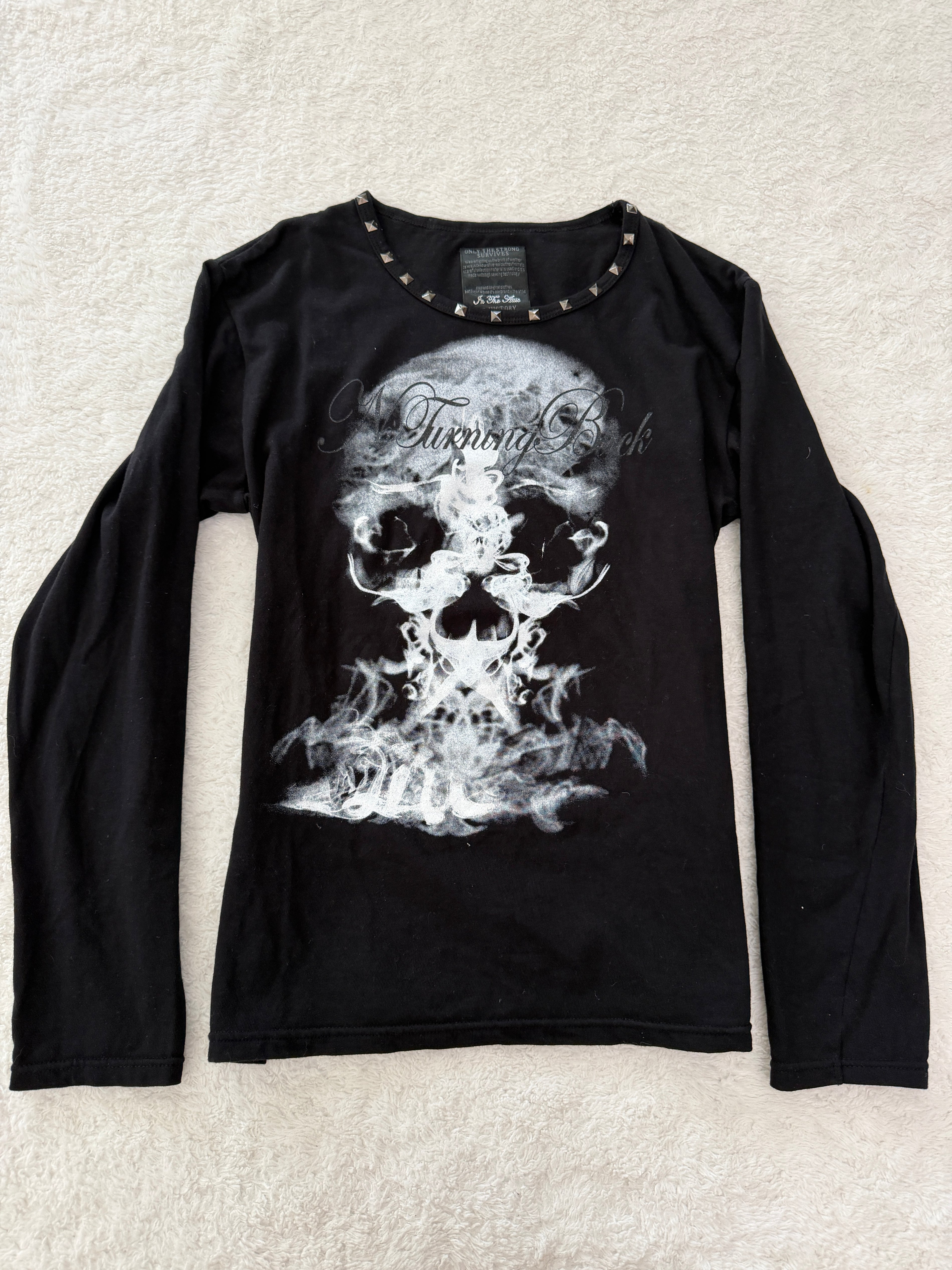 In The Attic Studded Poem Skull Longsleeve
