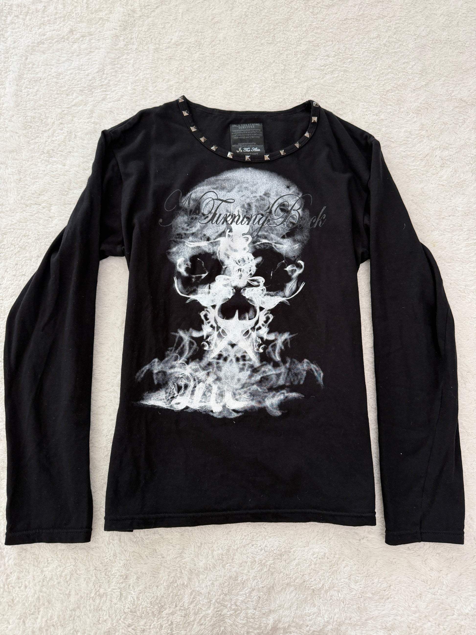 In The Attic Studded Poem Skull Longsleeve