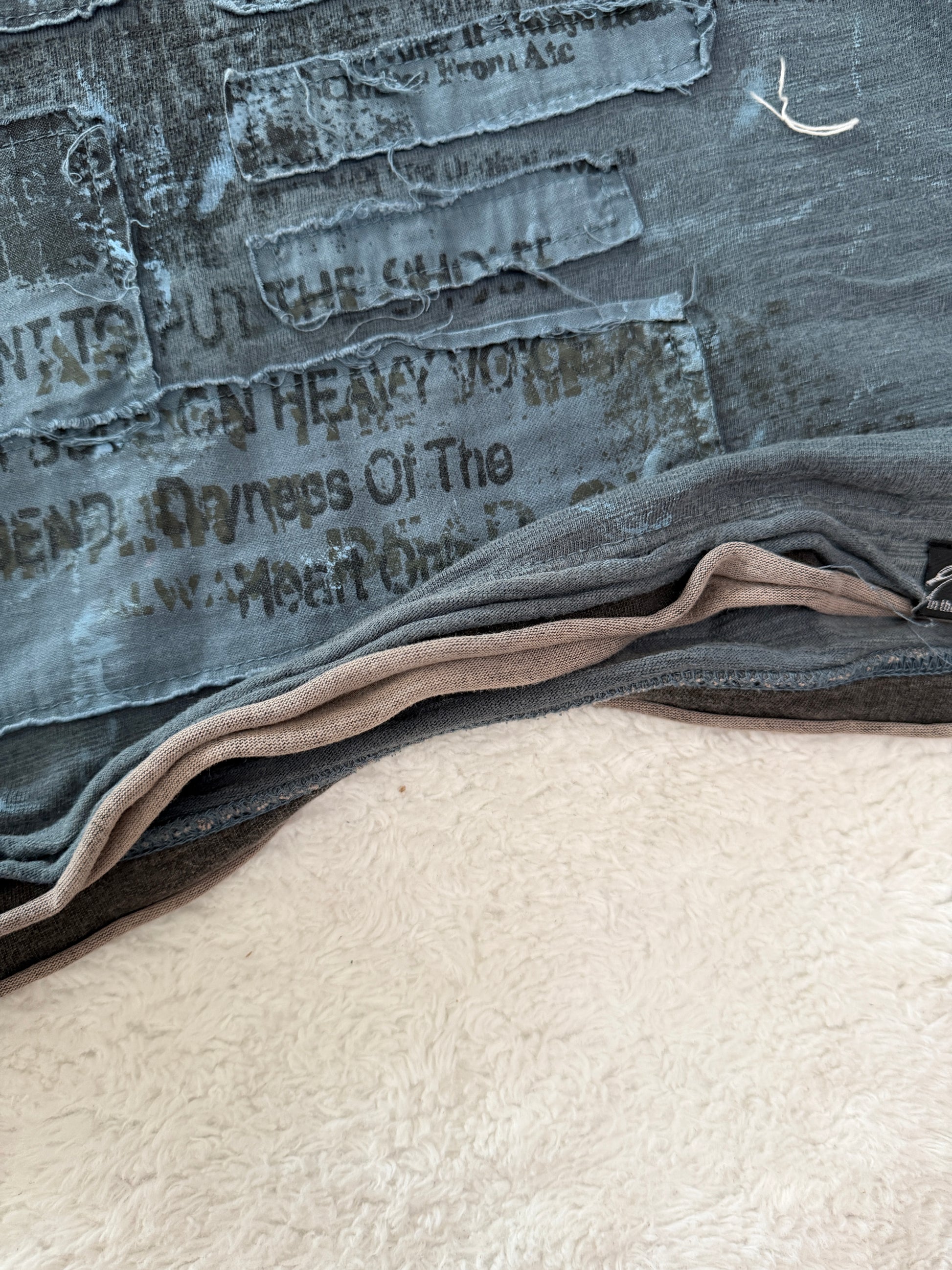 In The Attic Quadra Layered Laced Up Patched Shirt