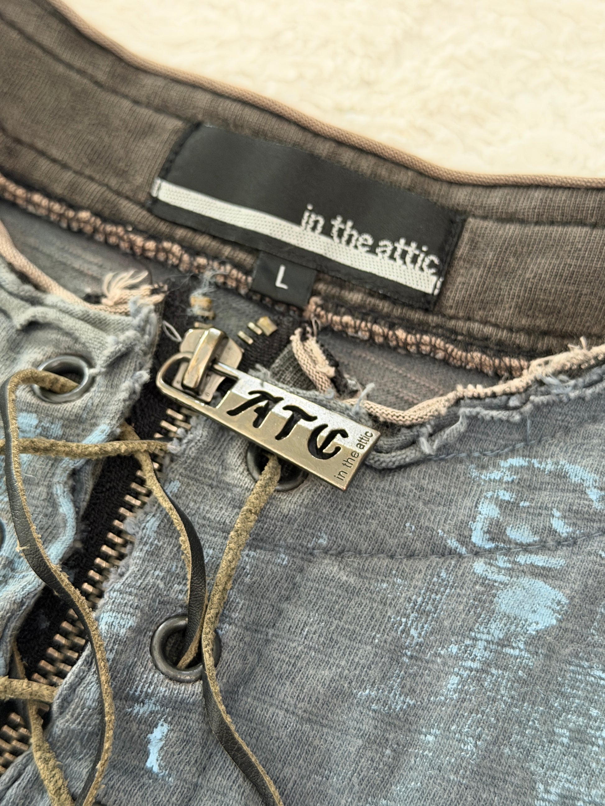 In The Attic Quadra Layered Laced Up Patched Shirt