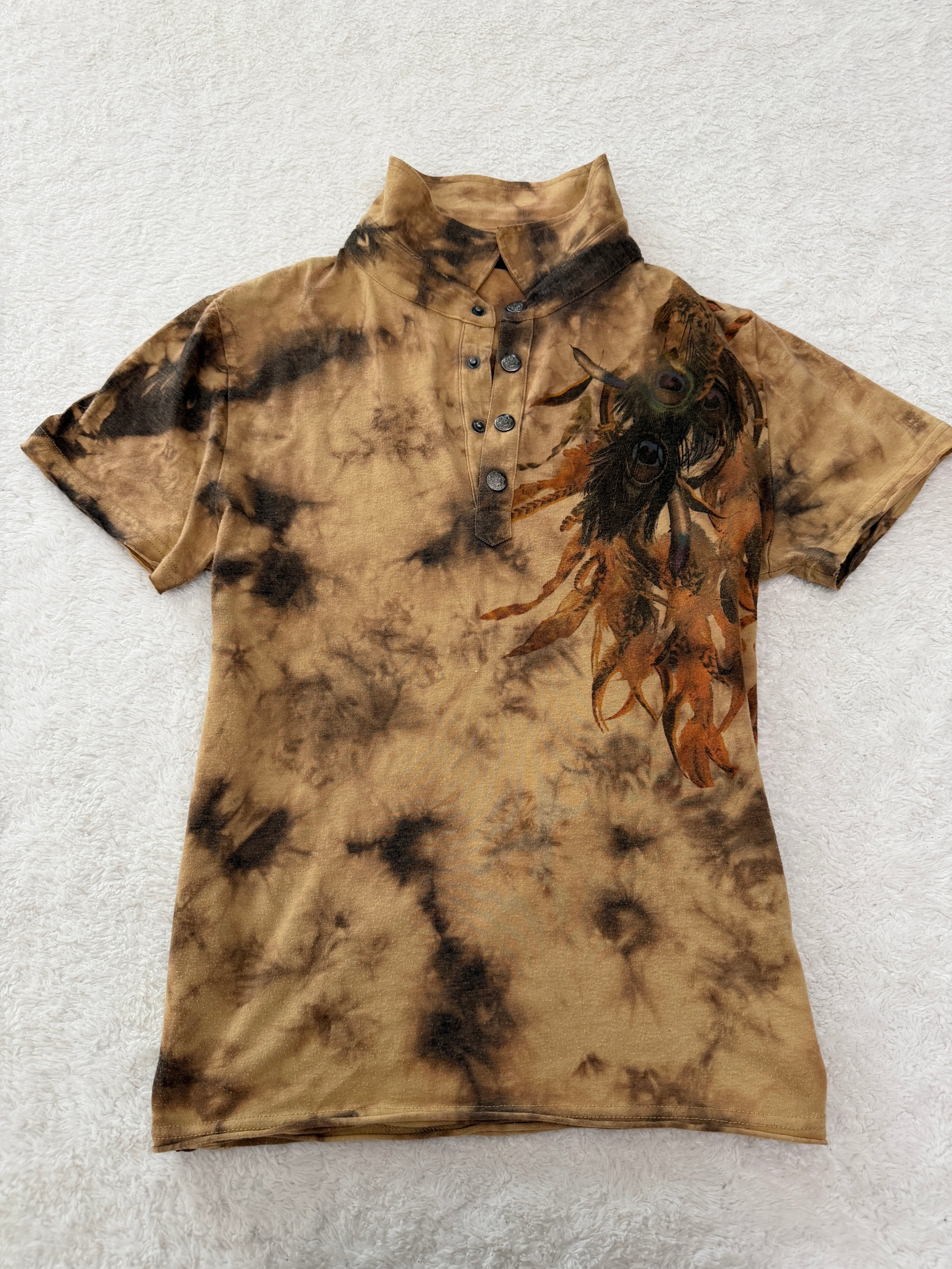 In The Attic Tribal Peacock Poem Polo Shirt