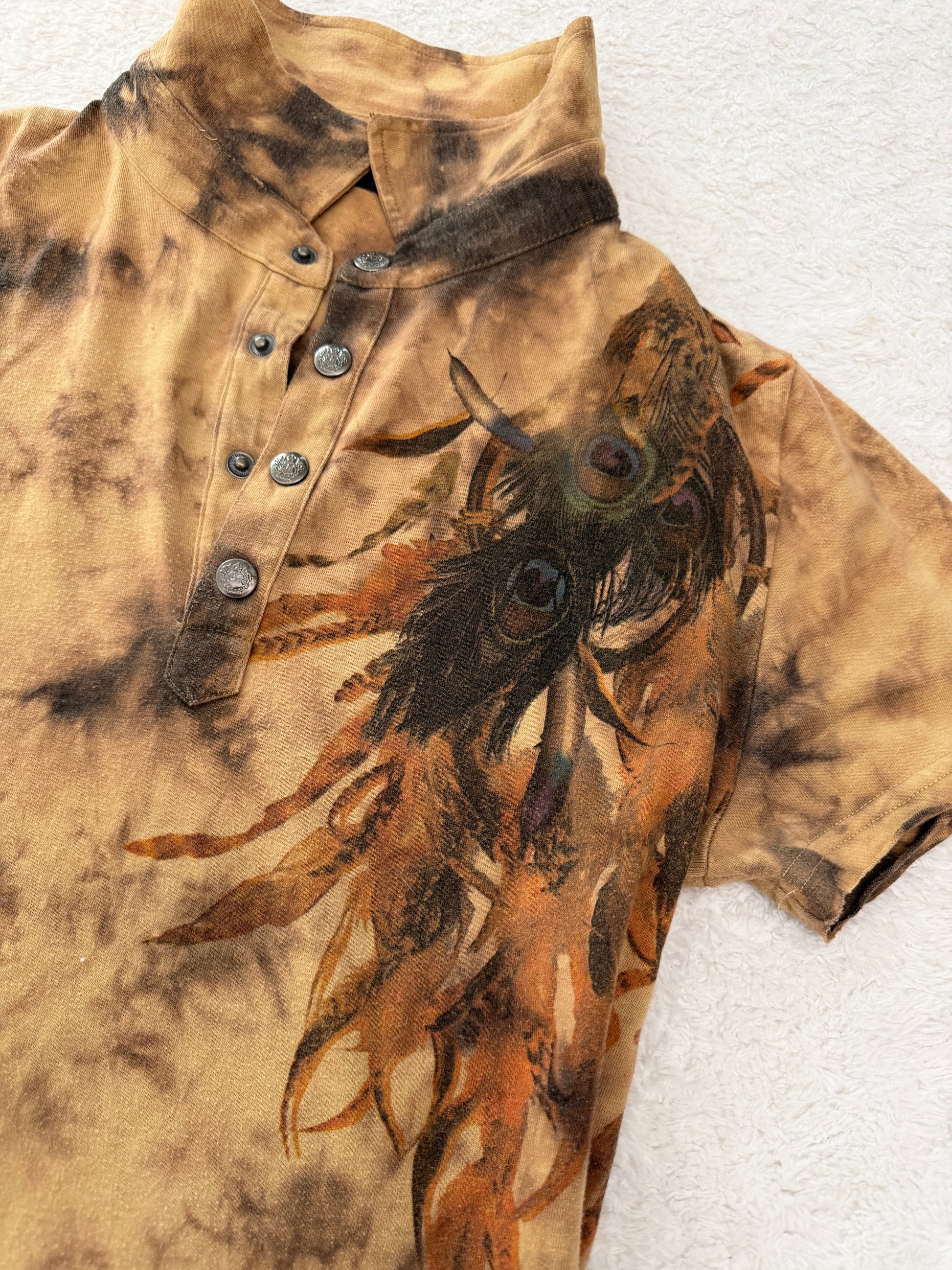 In The Attic Tribal Peacock Poem Polo Shirt