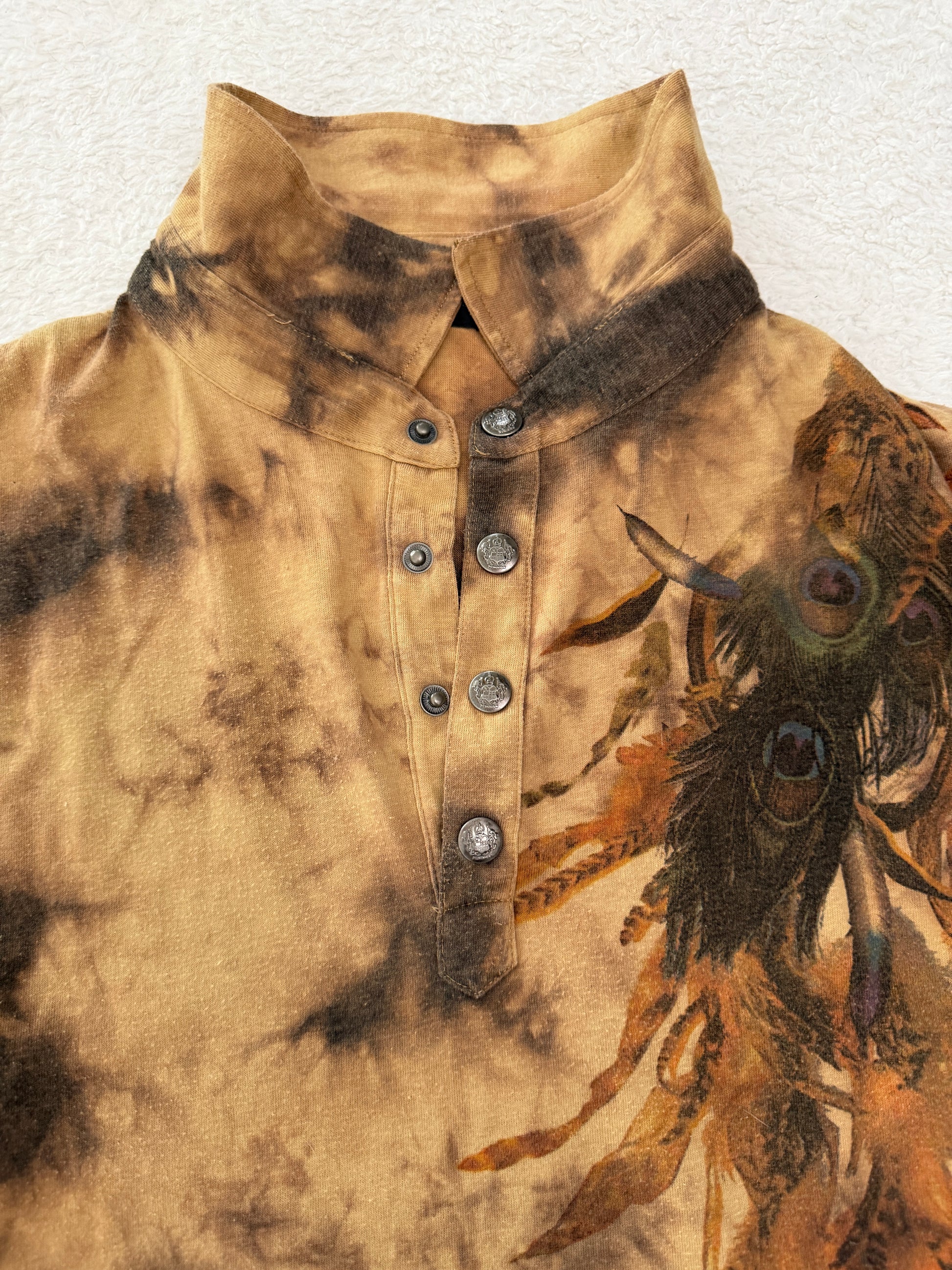 In The Attic Tribal Peacock Poem Polo Shirt