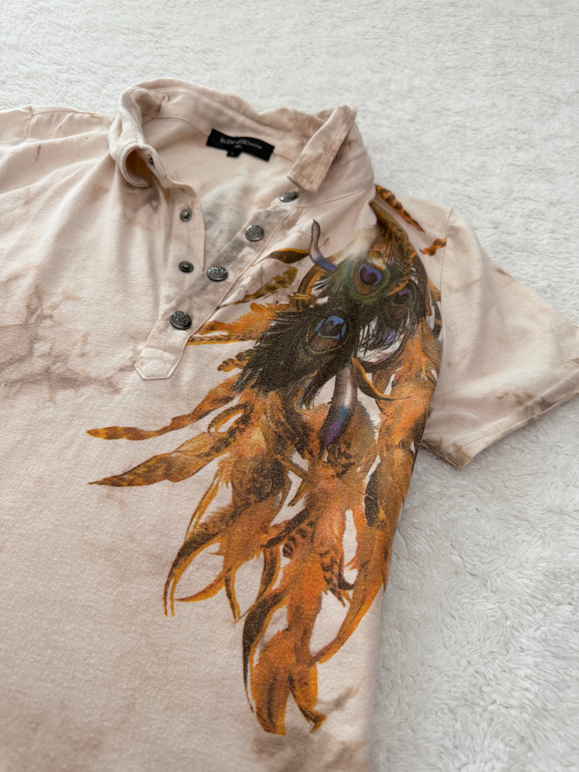 In The Attic Tribal Peacock Poem Polo Shirt