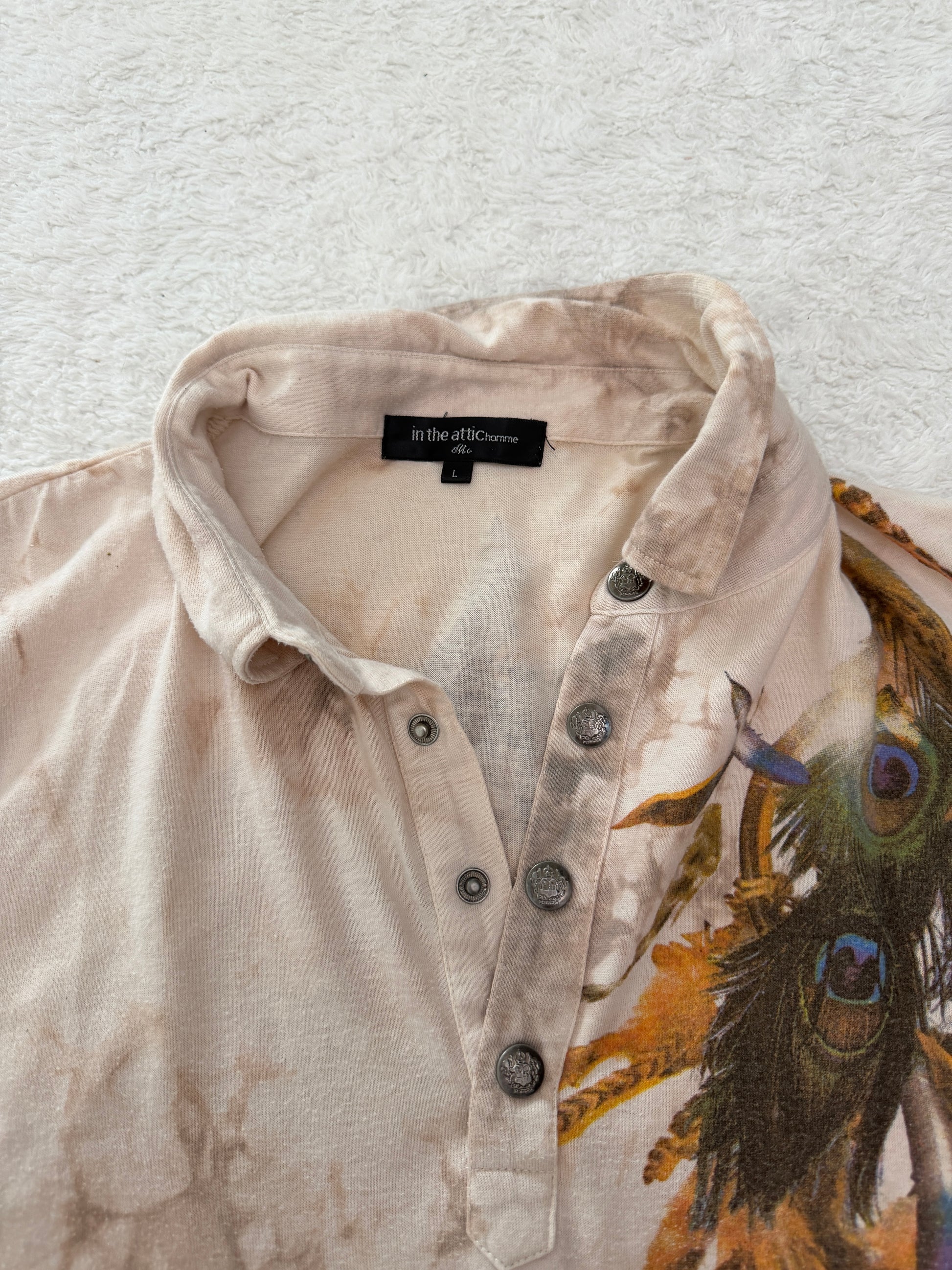In The Attic Tribal Peacock Poem Polo Shirt