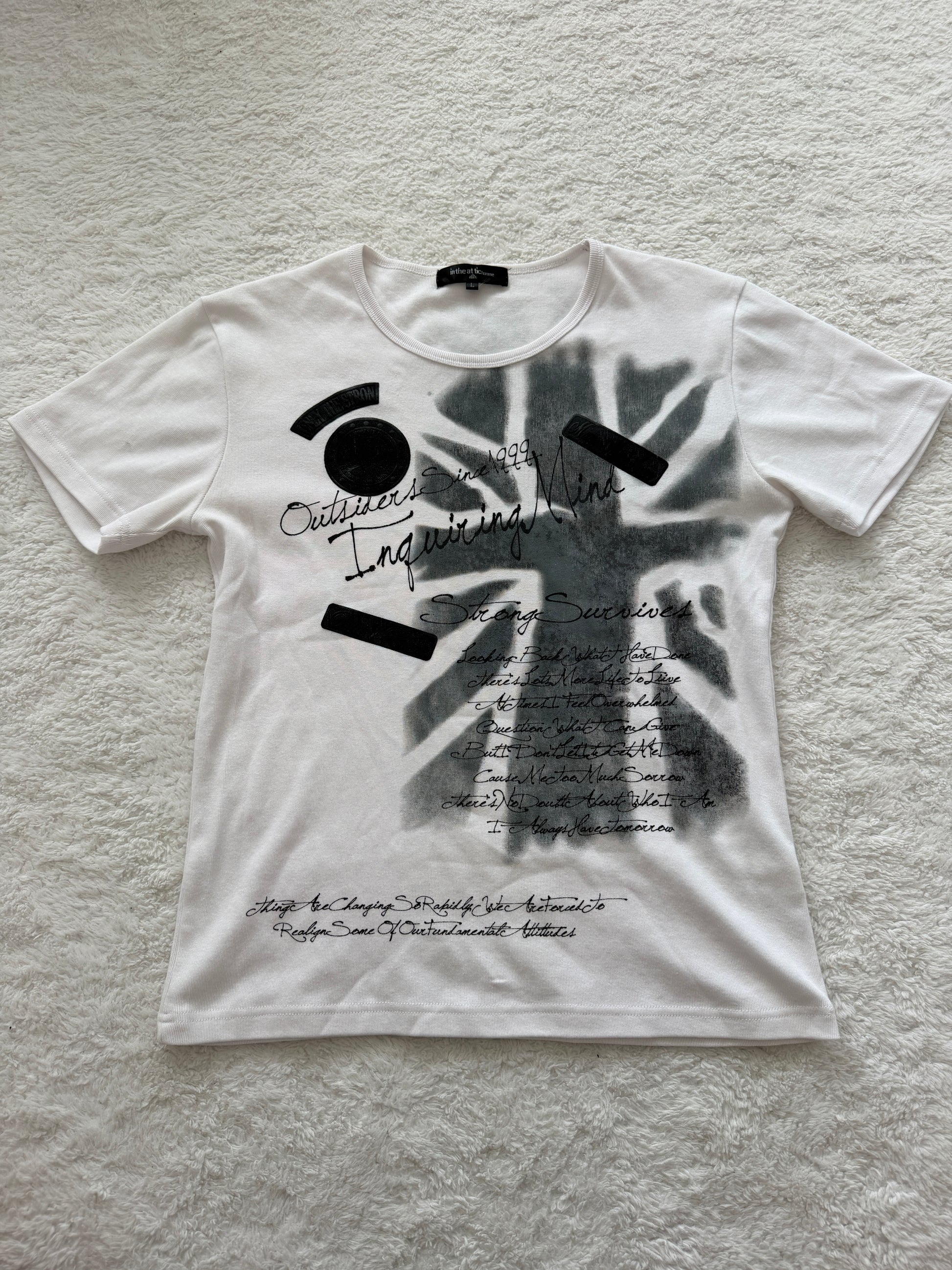 In The Attic Patched Poem Shirt