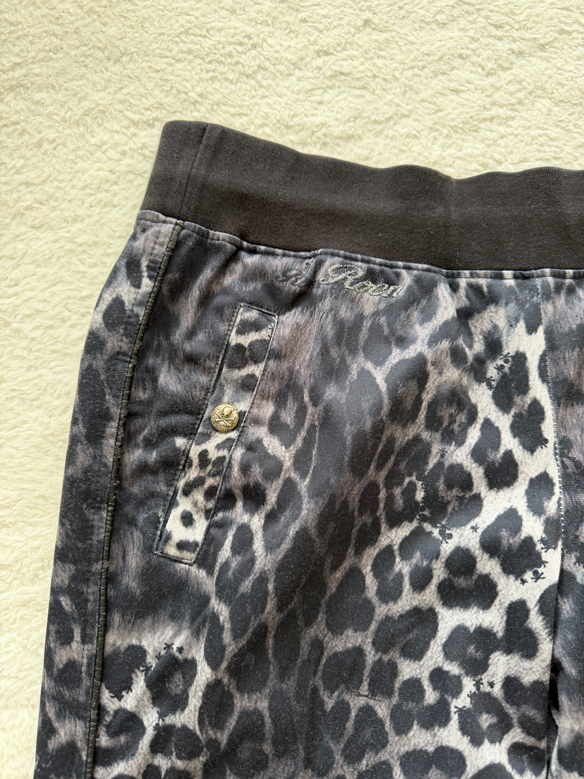 Roen Leopard Skull Track Pants