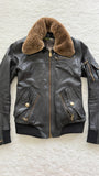 Obelisk Detachable Fur High Quality Leather Bomber Jacket